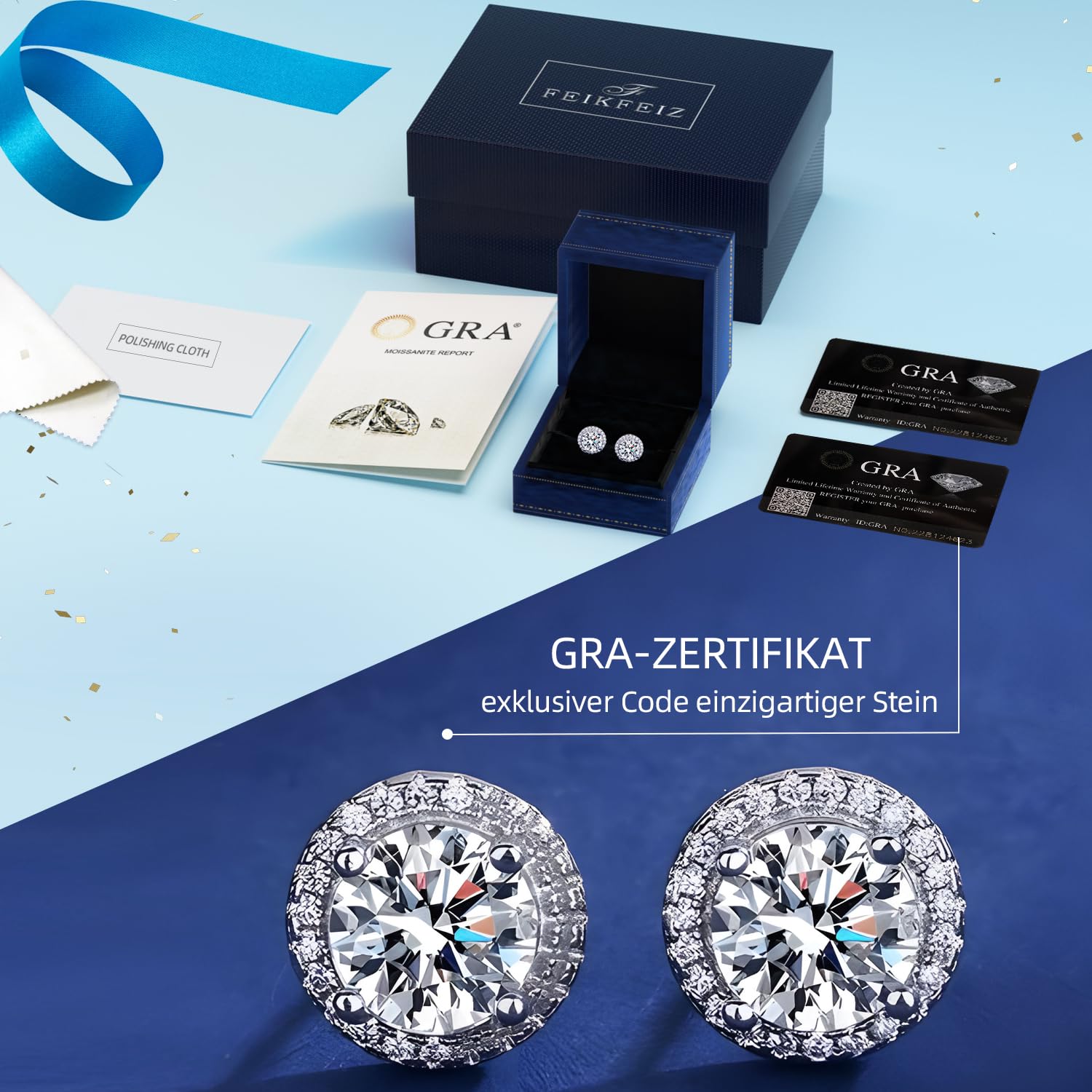 Moissanit-Ohrringe für Frauen, 0.5-1 Karat, im Labor gezüchtete Diamanten, 925er Sterlingsilber, 18K Weißgold plattiert, Farbe D, Reinheit VVS1, Silberohrstecker, Schmuck, Geschenk.