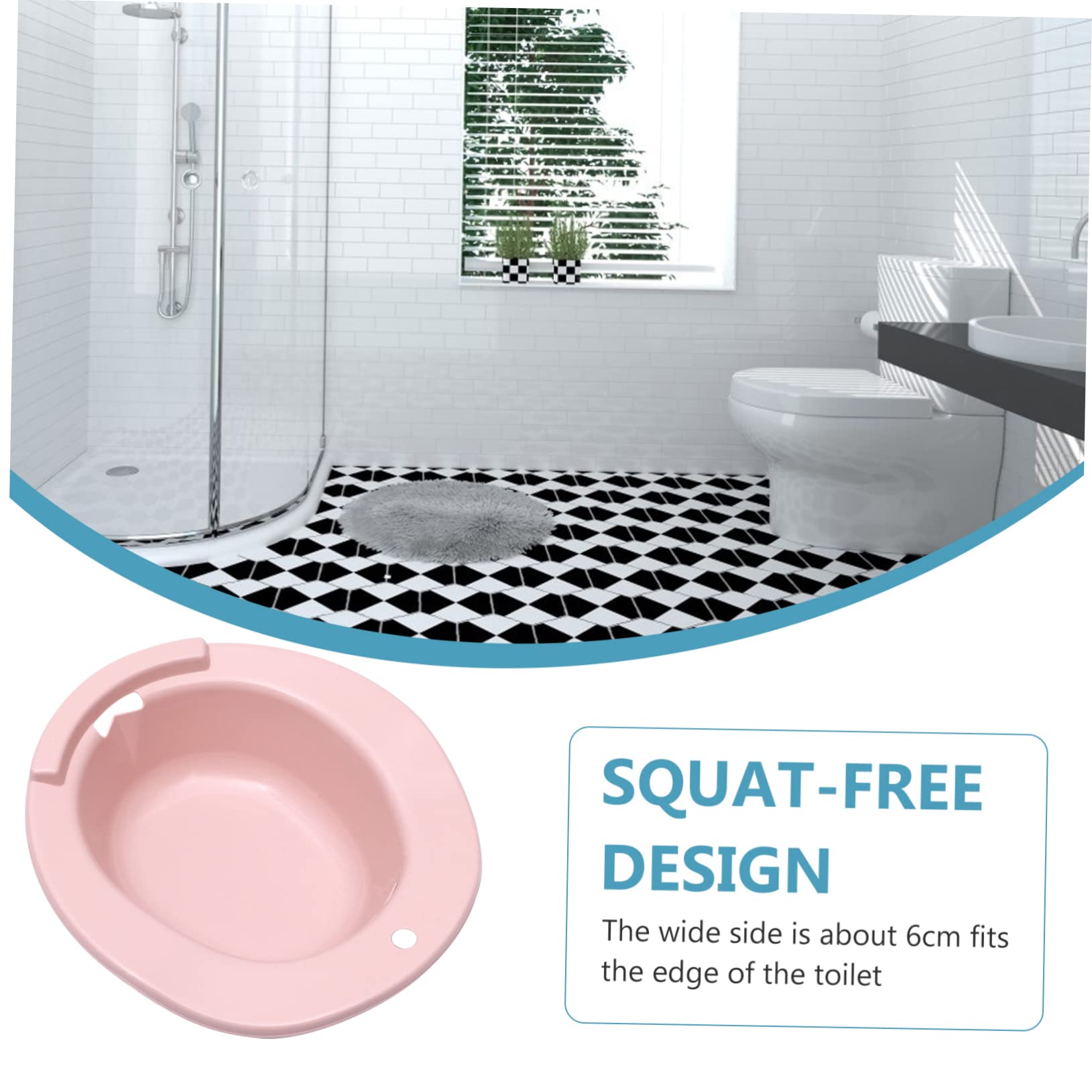 Gatuida Women Private Parts Basin Squat Bath for Bathtub Postpartum Care Wash Basin Comfortable and Sturdy for Elderly Pregnant Pink