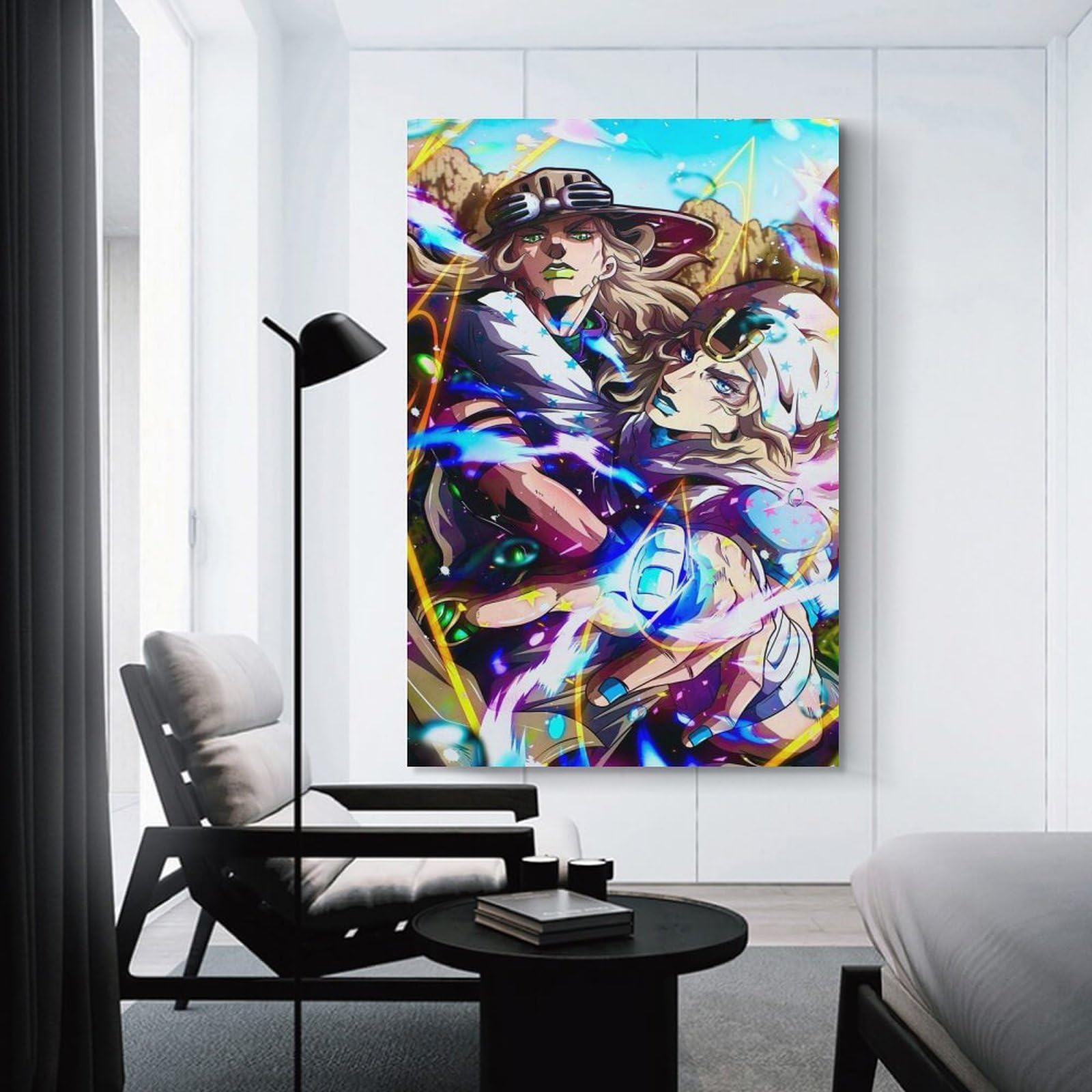 ZNABOJTG Anime Gyro Zeppeli Johnny Joestar Canvas Poster Bedroom