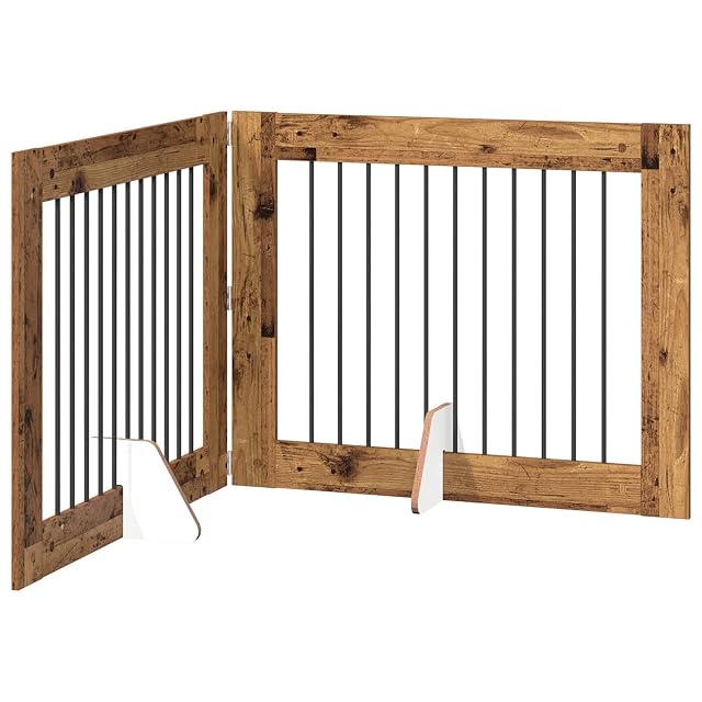 vidaXL Puerta para Perros Plegable con Soportes 2 uds. 200,5 cm