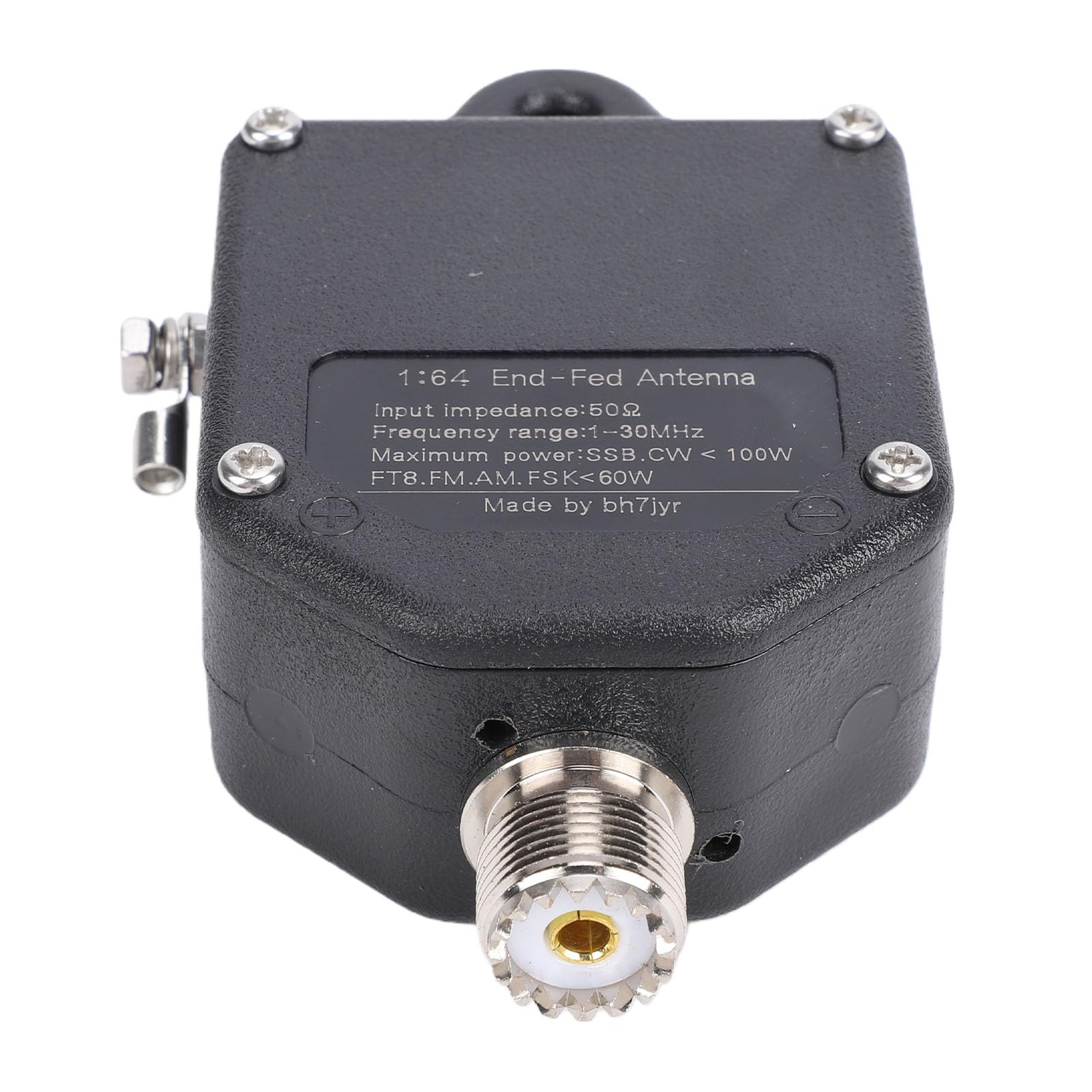 Eacam Antenne End-fed da 100 W e Balun 1:64 per Applicazioni Radio a Onde Corte, Compatte e Facili da Installare per gli Appassionati di Radio, Materiale ABS di Alta qualità