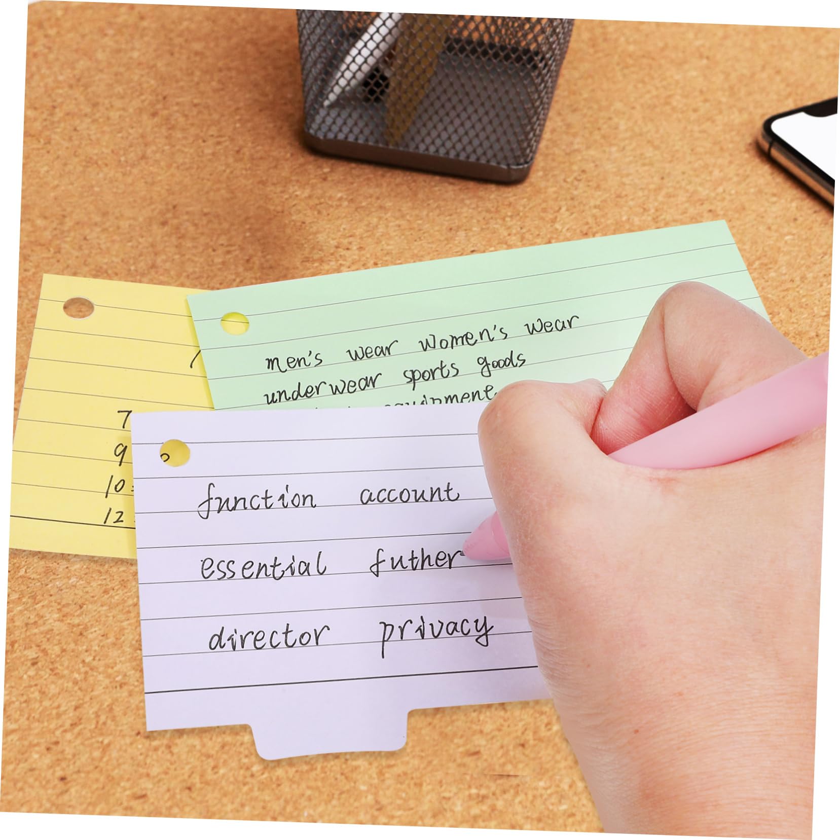 NUOBESTY 600blätter Liniert Karteikarten Mit Lochung Und Binderinge Farbige Notizkarten Für Lernen Notizen Und Projekte Ruled Flash Cards Memo Cards Für Schule Und Büro
