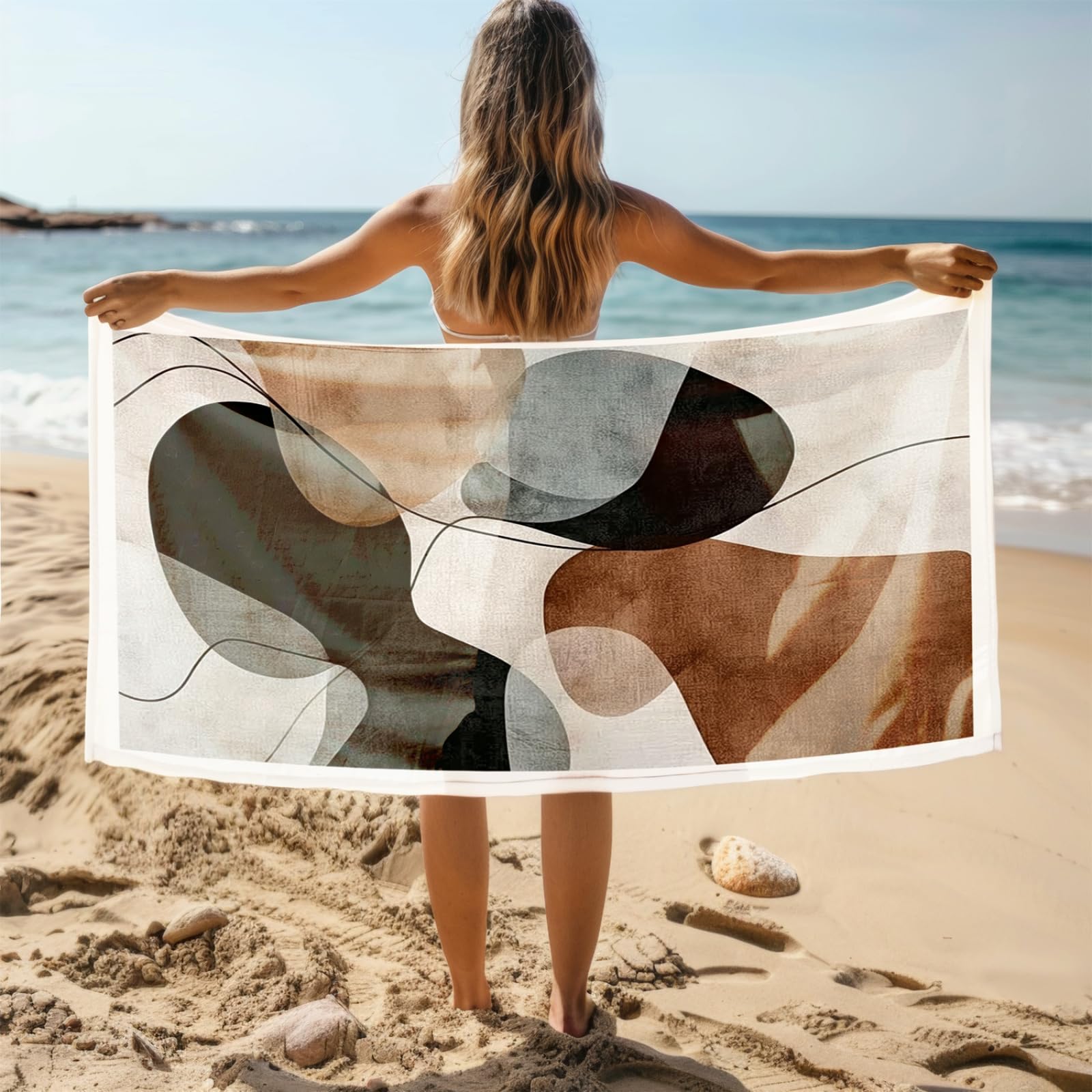 Générique Serviette de Plage 100X200 Graffiti Brun