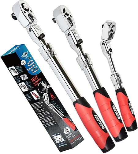 Miniatura 10 de FIRSTINFO F32441H Trinquete de accionamiento extensible de 1 pulgada, mango reversible de trinquete de 24T que se extiende de 24.8 a 41.3 pulgadas