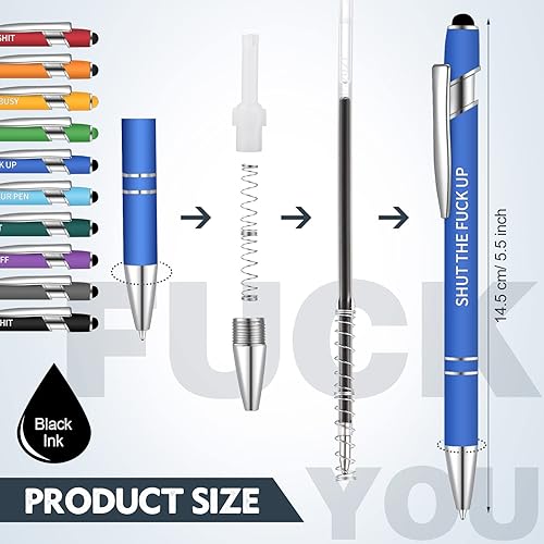 Miniatura 10 de Teling Snarky - Bolígrafos de oficina divertidos, con citas motivacionales, negativas, pasivas, con mensajes positivos, para regalo de compañero de