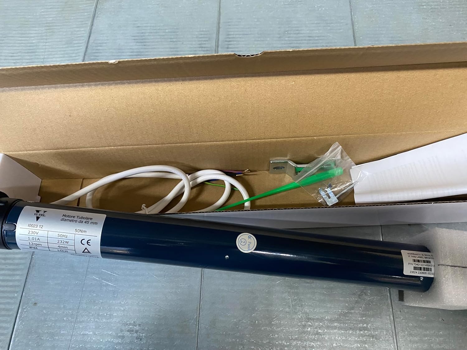 VI.TEL. Motore per tapparelle elettriche avvolgibili da 50 Nm - 100 Kg con STAFFA DI SUPPORTO ED ACCESSORI INCLUSI. Automazione avvolgimento tapparella