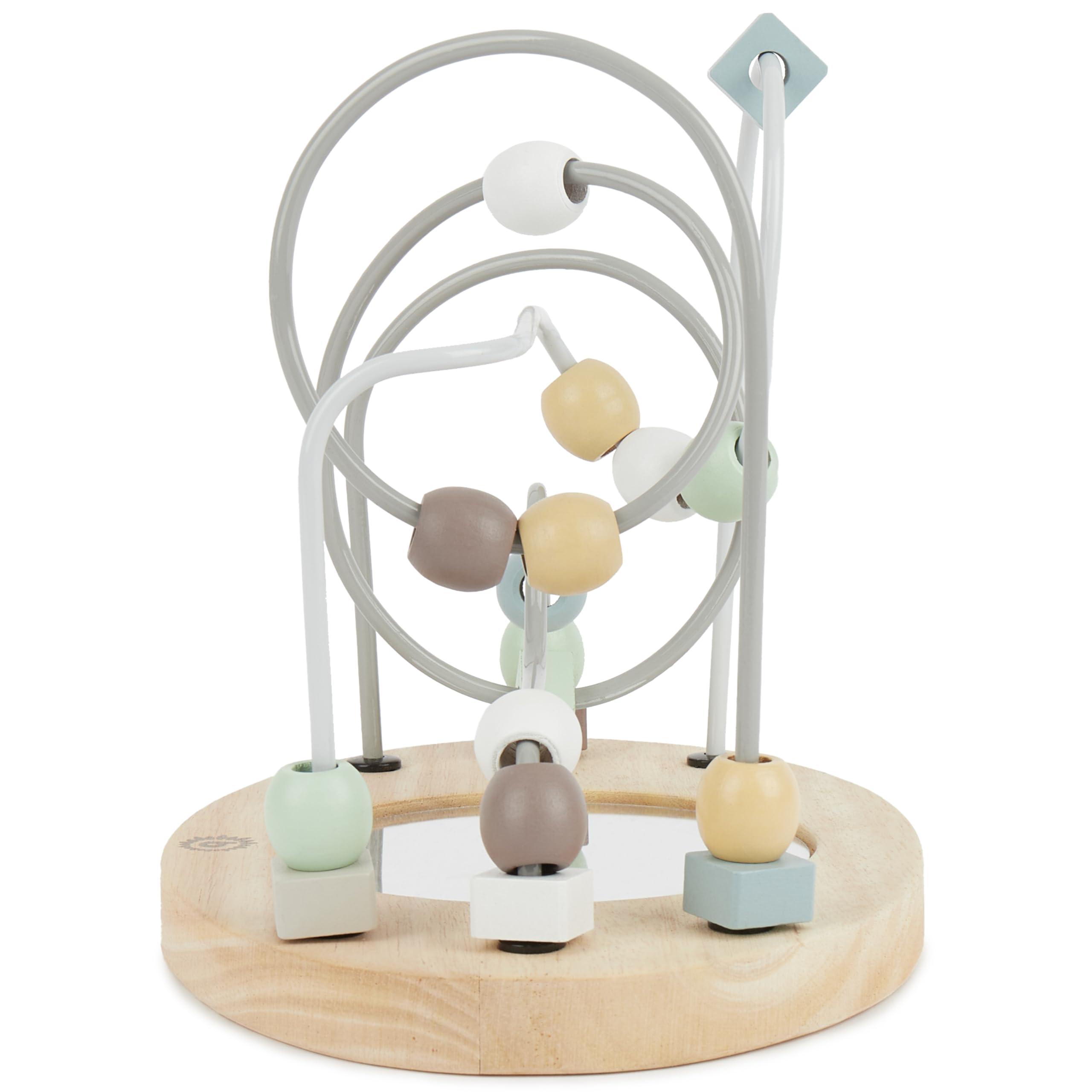 Bieco Labyrinthe À Perles avec Miroir | Jouet de Développement | Jeu d'Eveil en Bois | Panneau d'Activité Bébé | Jeux en Bois pour Bébés 1 An