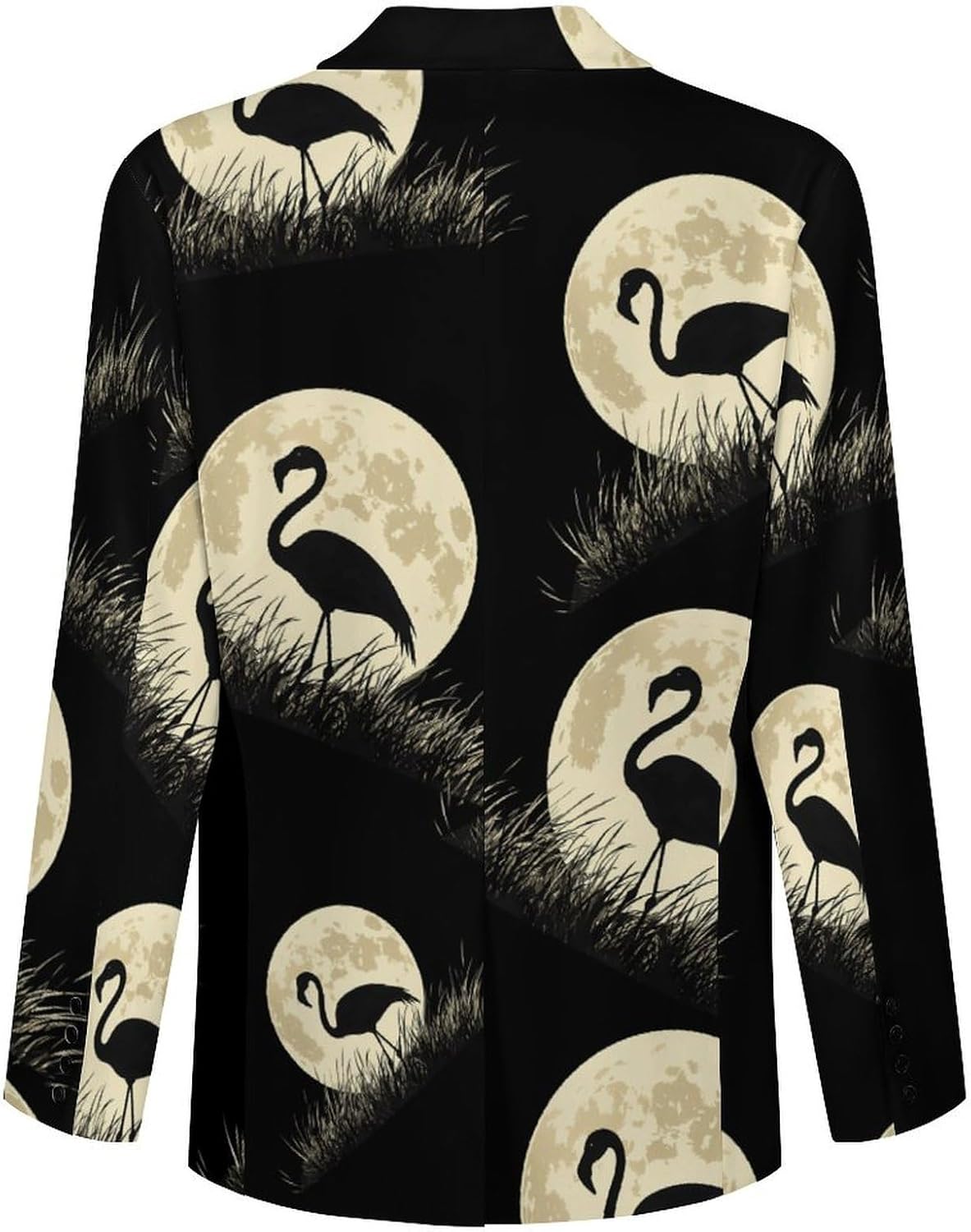 Flamingoes Meadow Full Moon Suits Blazer for Men Two Buttons Business Jacket Coat Wedding Dinner Party