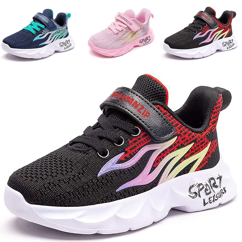 Sneaker Kinder 30 Turnschuhe Jungen Kinderschuhe Mädchen Sportschuhe Junge Schuhe Laufschuhe Hallenschuhe Outdoor Atmungsaktiv Fitnessschuhe Basketballschuhe Walkingschuhe Jungenschuhe Schwarz