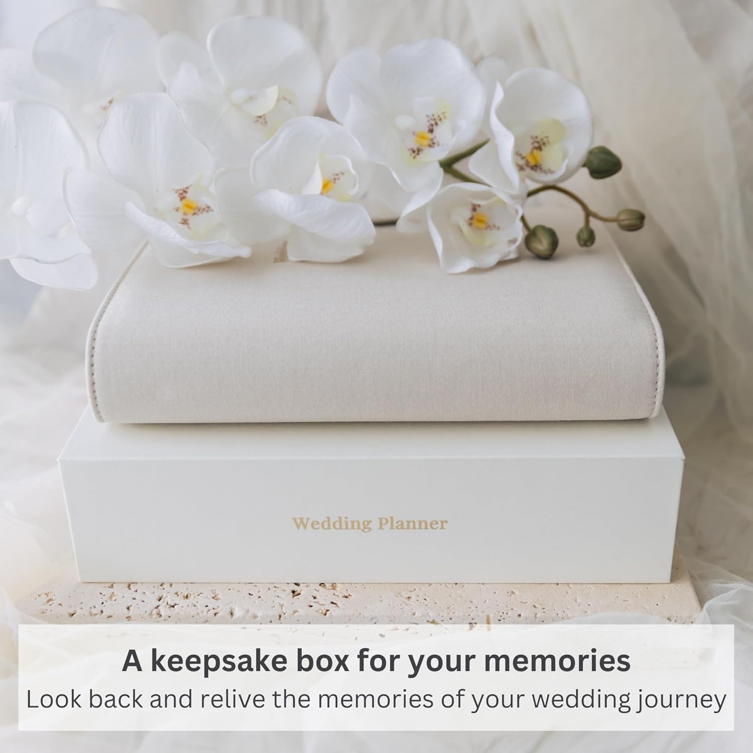 Linen Wedding Planning Book and Organizer (360 pages) w/Box - LGBTQ+ Friendly Wedding Planner Book and Organizer for the Bride or Groom - Wedding Book Planner and Organizer - Wedding Planner for Bride