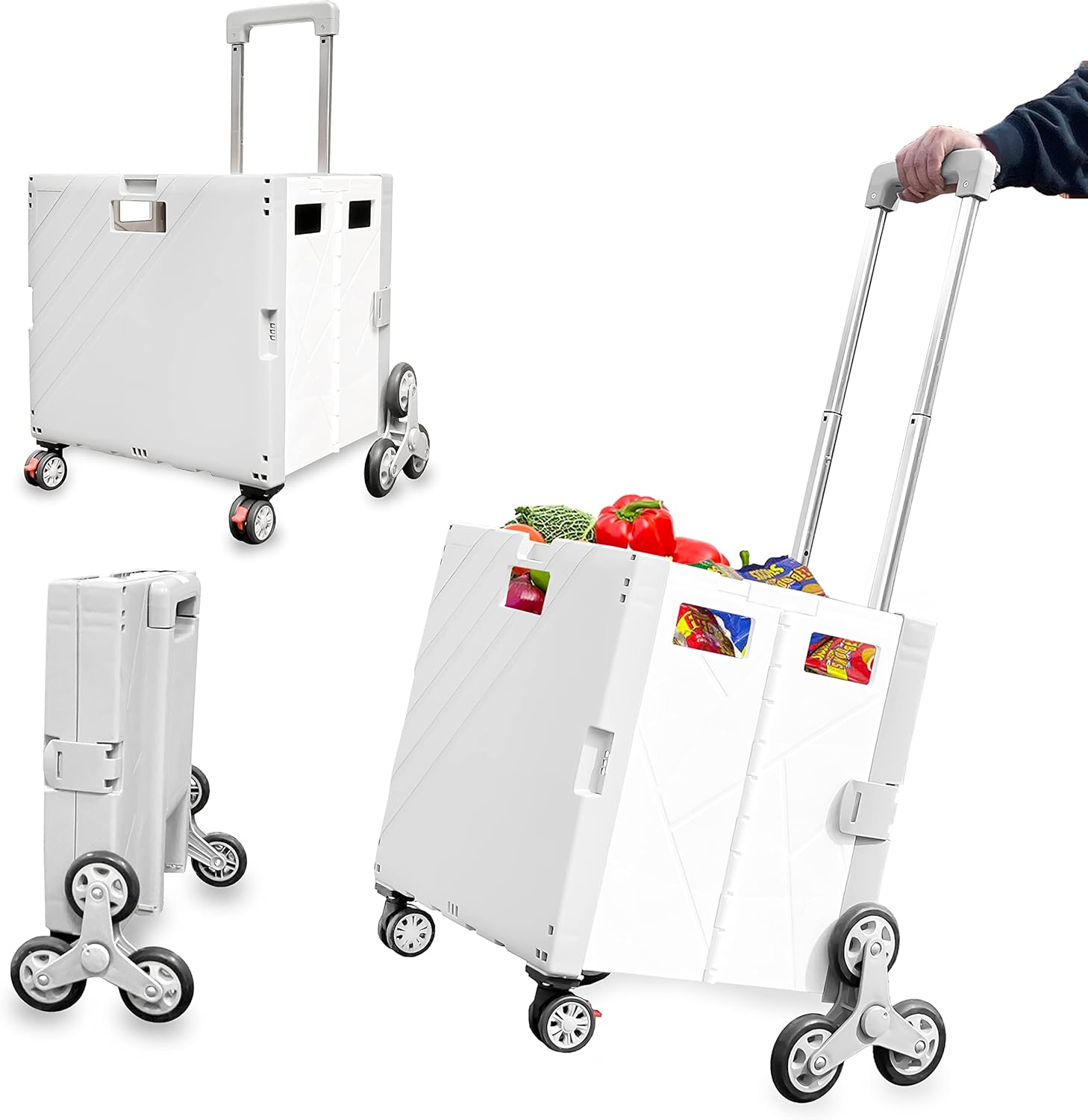 Box with Stair Climbing Wheels and Secure Lid 60kg Loading Capacity