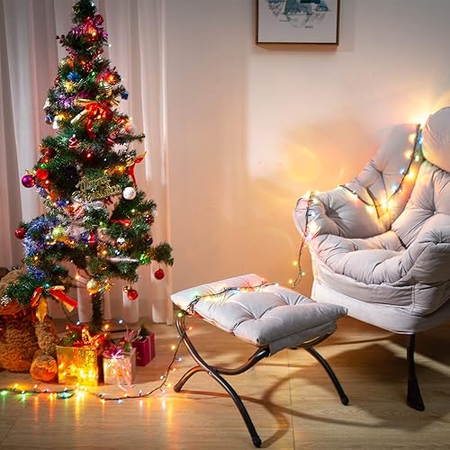 Miniatura 110 de HollyHOME Taburete reposapiés plegable de 15 pulgadas de alto, otomano plegable pequeño tapizado, taburete acolchado para sofá para silla perezosa,