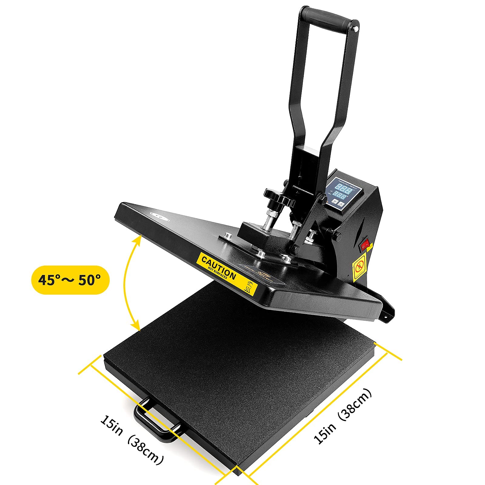 GOLDORO Pro Heat Press 15 x 15 Inch Industrial Quality Heat Press