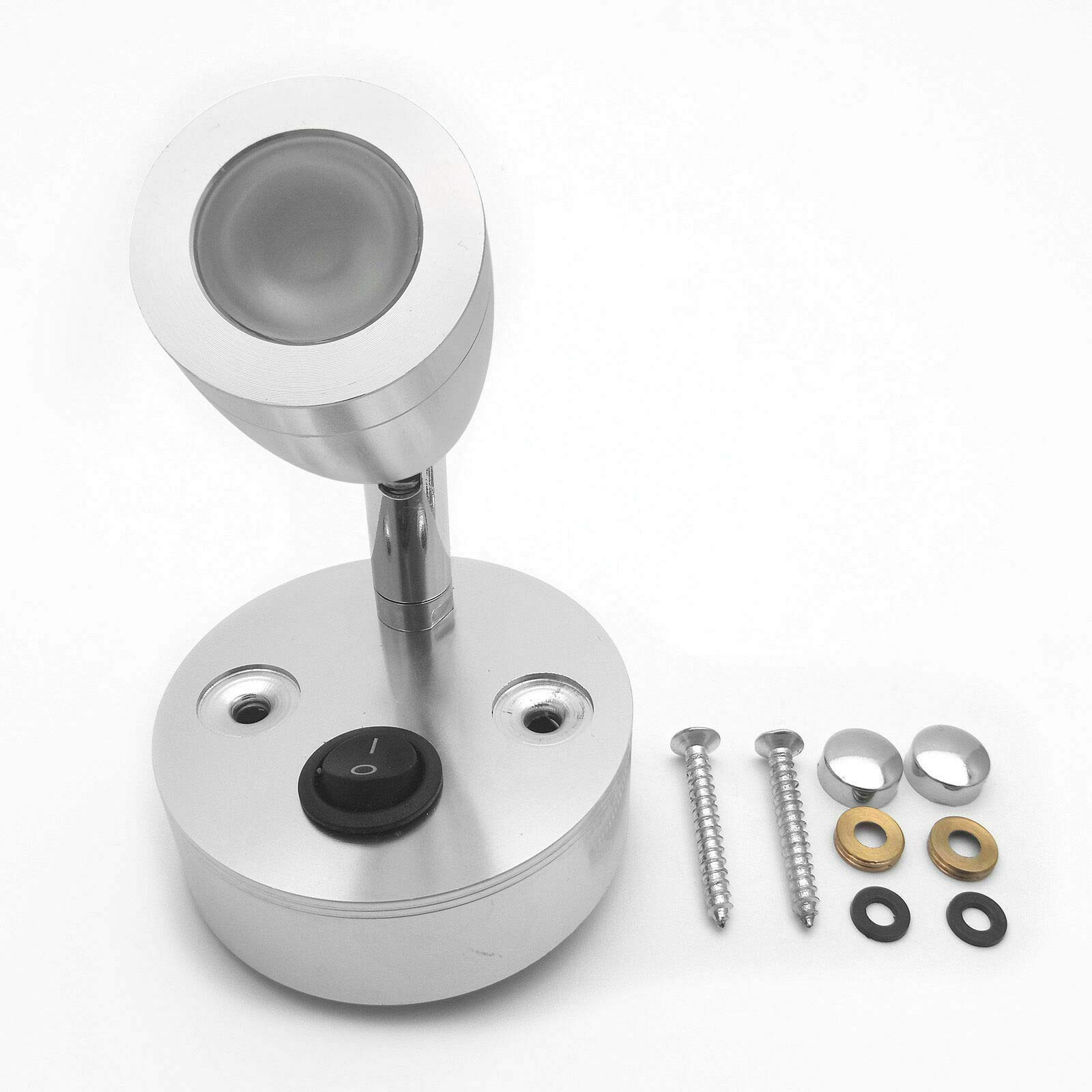 Luci di lettura spot a LED, luci interne 2PCS 12V con interruttore per camper Camper Caravan Van Boat, luce bianca