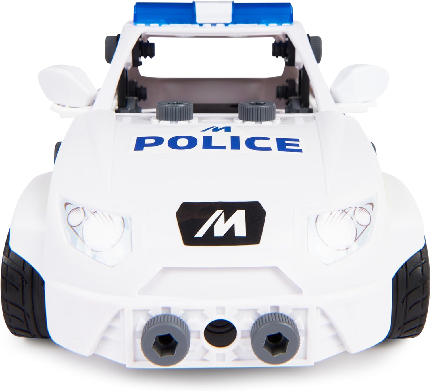 MECCANO Junior, RC Police Car with Working Trunk and Real Tools, Toy Model Building Kit, STEM Toys for Kids Ages 5 and up
