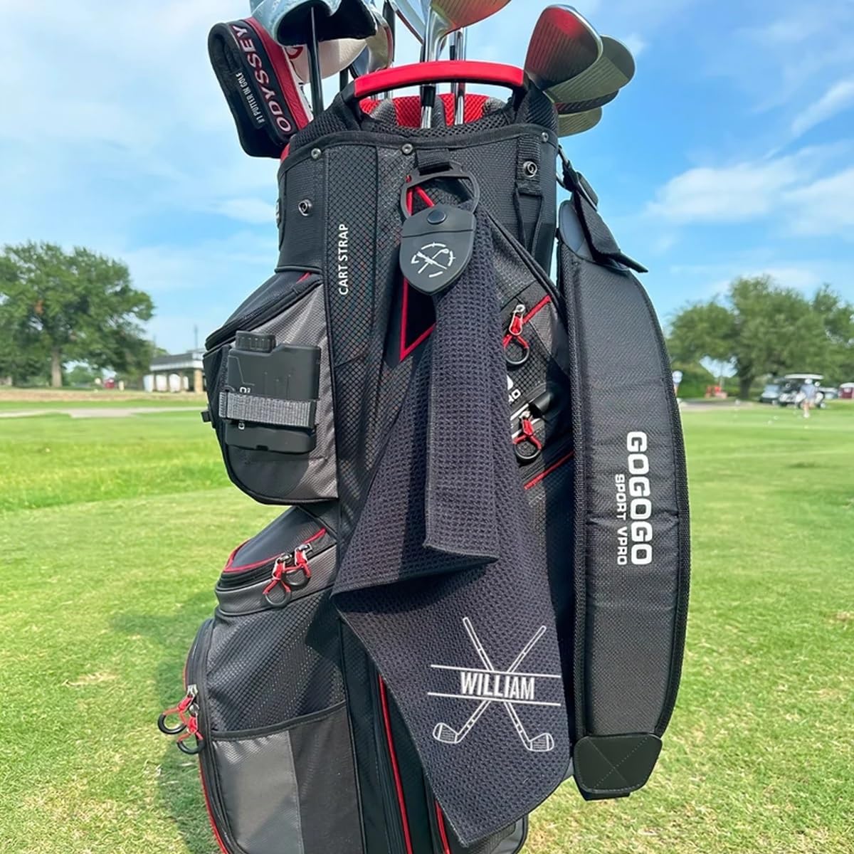 Asciugamano da golf personalizzato ricamato con monogramma logo regalo per papà festa del papà