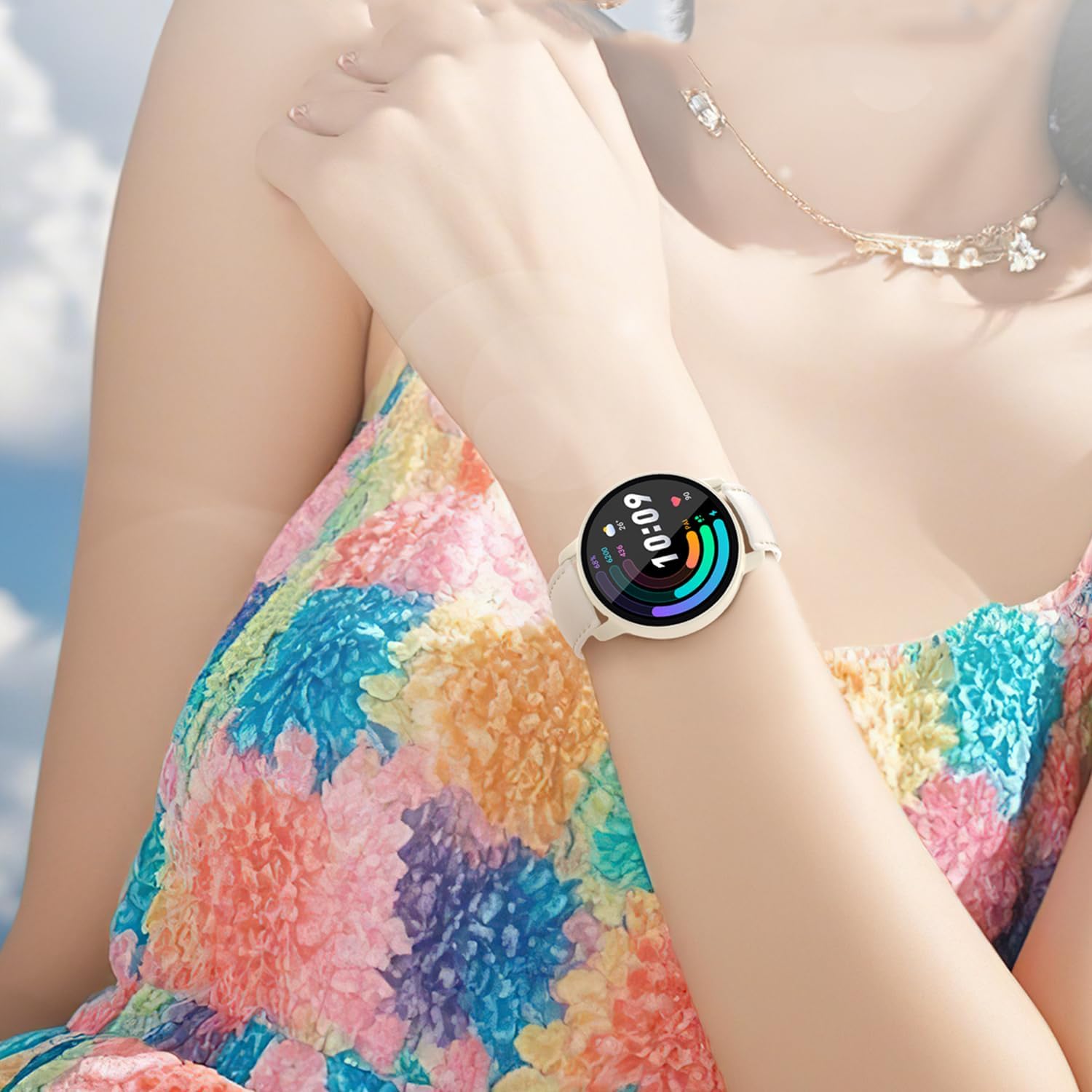 8 Pack Case for Garmin Vivoactive 5 Screen Protector, Hard PC Bumper Overall Protective Tempered Glass Cover Accessories for Garmin Vivoactive 5 SmartWatch