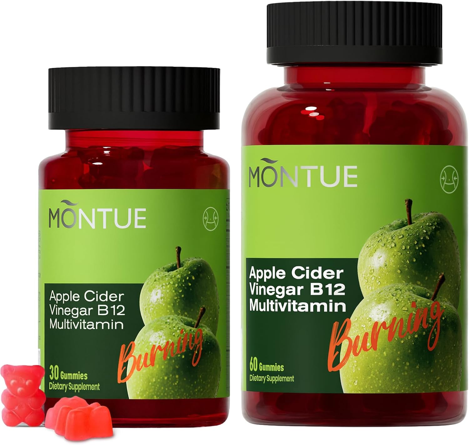 Montue NEWELLME Apple Cider Vinegar Gummies B12 Multivitamin,ACV Supplement Gummy Vitamins,Vegetarian Supplement for Women & Men,Non GMO,Support Normal Energy Levels & Gut Health 90 Gummies (90)