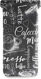 Squeeze Top Sunglasses Pouch Eyeglass Cases PU Leather Soft Anti-Scratch Eyeglass Holder (Different Coffee Cocktails Names)