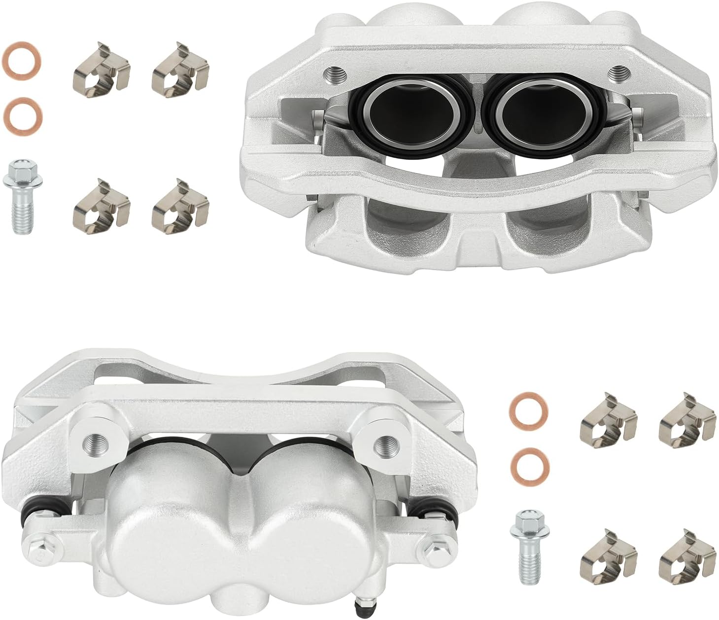 Front Disc Brake Caliper Assembly with Bracket fit for 2005-2008 Dodge Dakota, 2006-2008 Dodge Ram 1500, 2006-2009 Mitsubishi Raider, Front Right and Left Caliper set with 2PC, 18-B5008 + 18-B5009