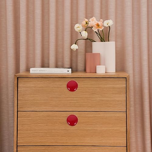 Miniatura 4 de VOSAREA Perillas de cerámica negras para puertas de armario, cajones de armario, manijas de decoración roja navideña, manijas de gabinete de cocina