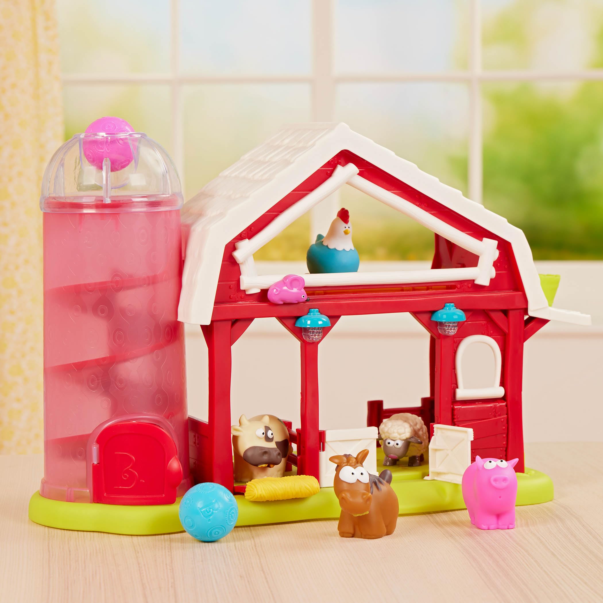 B. toys – Musical Fun Farm – interaktywna stodoła zabawkowa – zwierzęta gospodarcze – czerwona stodoła ze światłami i dźwiękami – muzyczna zabawka dla dzieci – 2 lata +