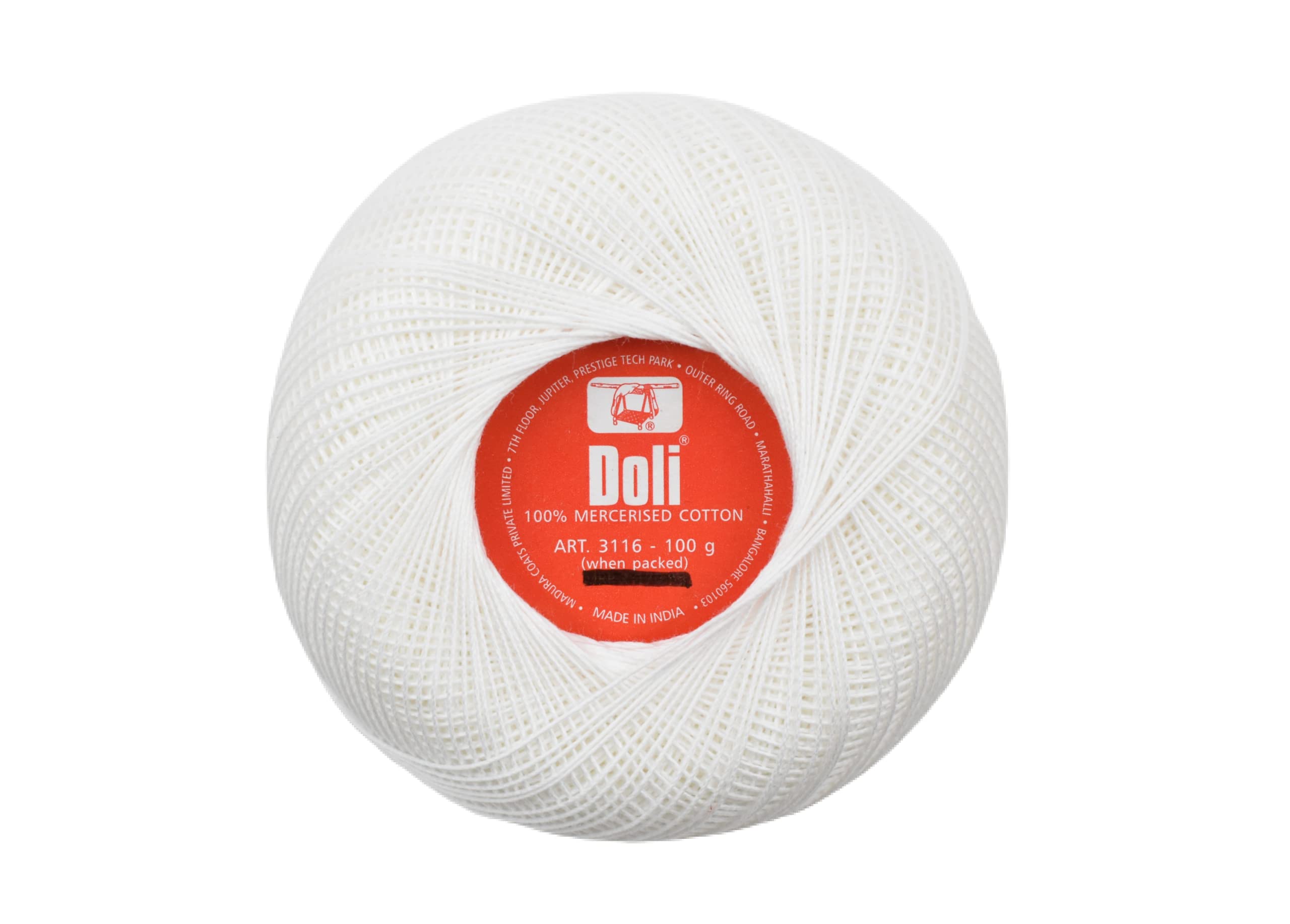 HUNNY- BUNCH® Doli Premium Knitting Crochet Mercerised Cotton Thread for Knitting, Weaving, Embroidery and Craft Making Fast Color (1 Roll - 100 Grams) Shade White-image-45