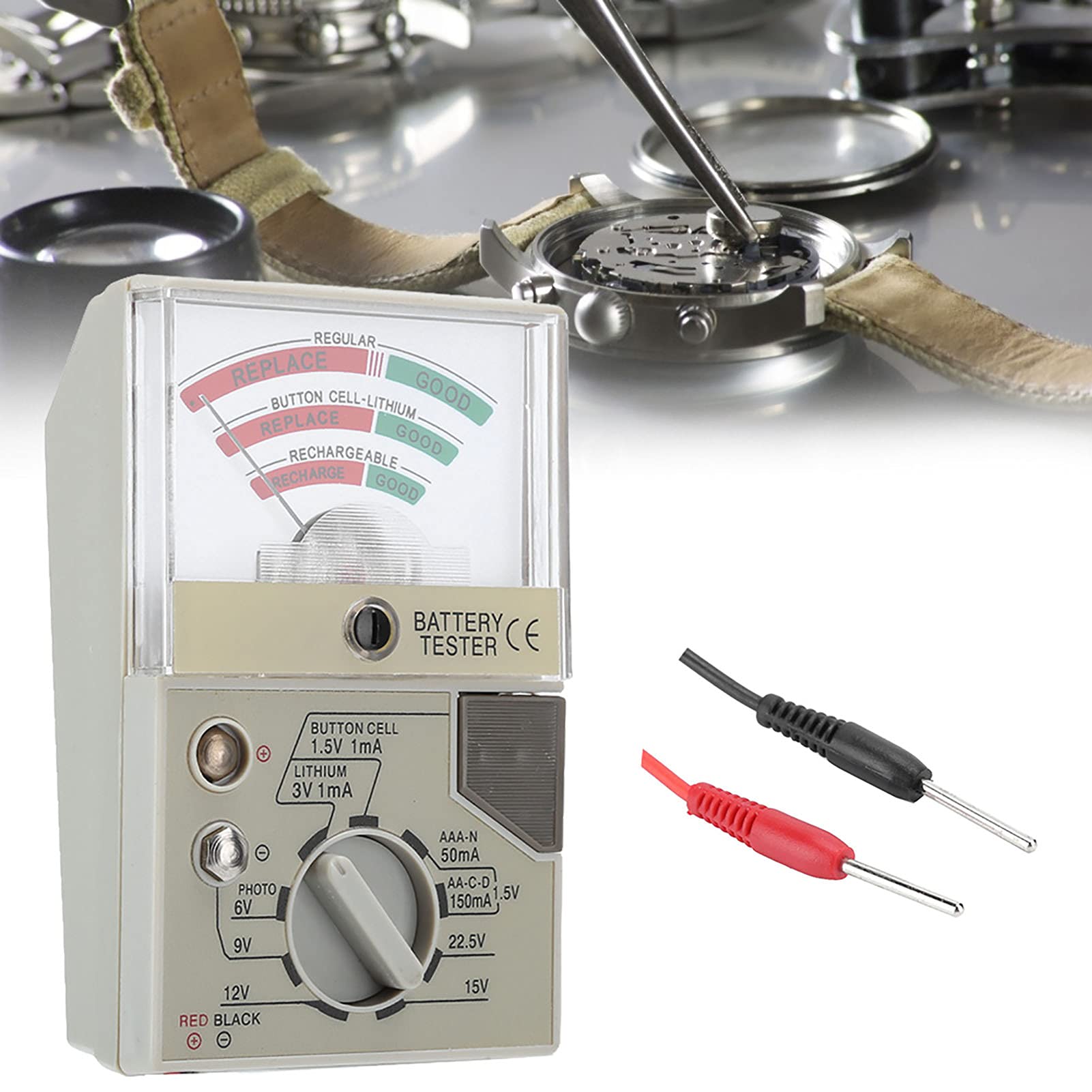 Tester Batteria Digitale Universale per Batterie a Bottone 9V e 1.5V - Misura Velocemente la Durata della Carica