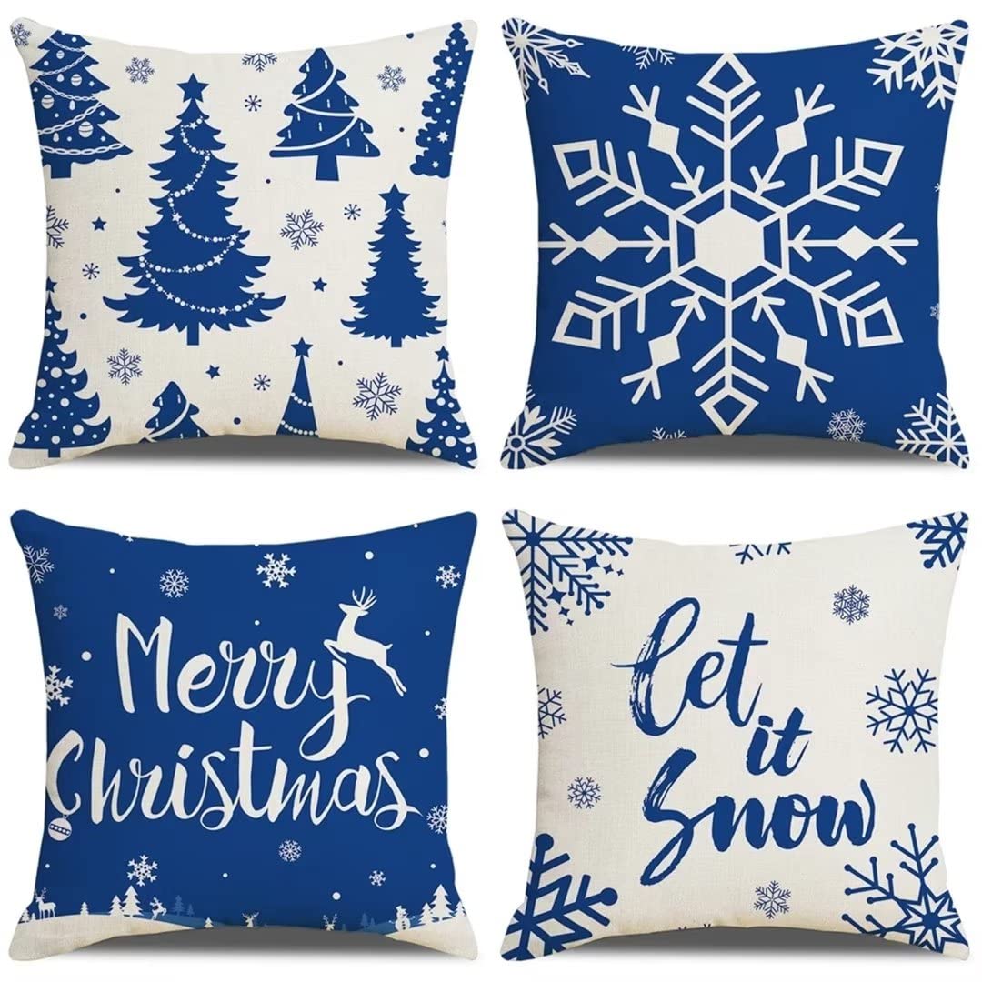 Housse de coussin Noël en velours pour décorer le canapé du salon en fête