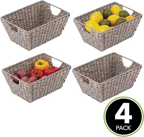 Miniatura 2 de mDesign - Cesta apilable para despensa, de jacinto natural