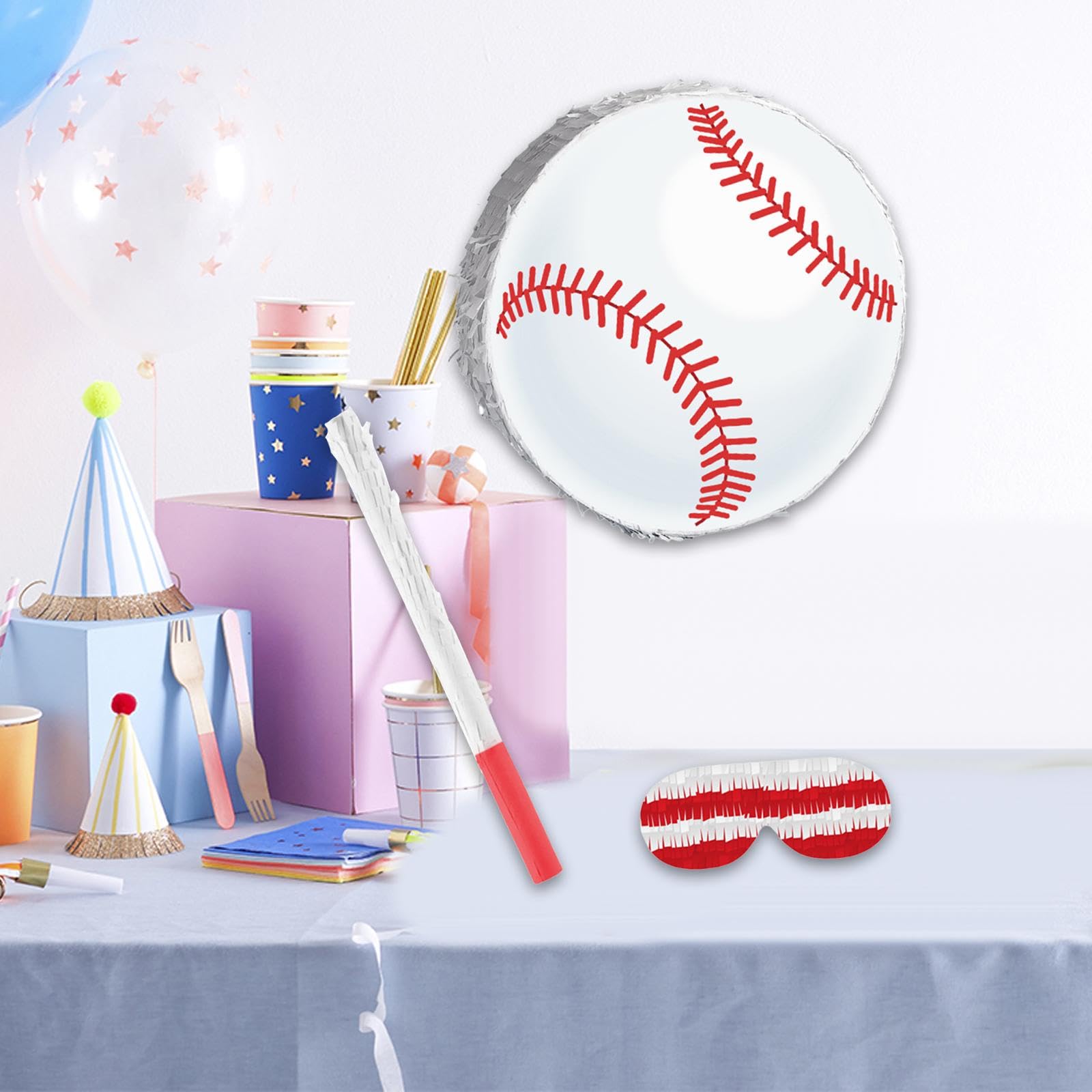 Da Baseball per Bambini E Bambine, Ideale per Feste Al Chiuso E All'aperto, con Mazza E Benda Sugli Occhi.