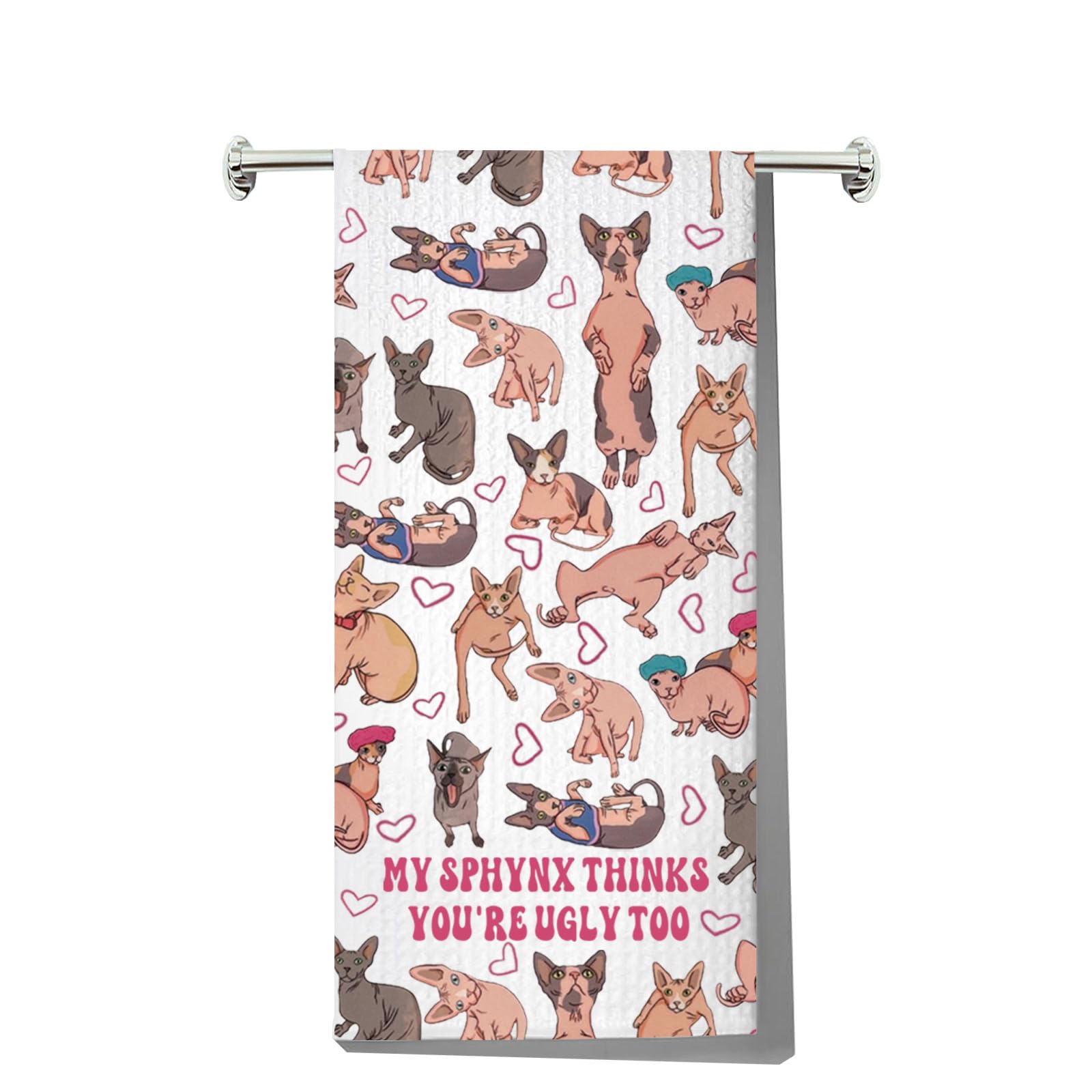 Torchons de cuisine Sphynx MYSOMY - Essuie-mains chat sans poils