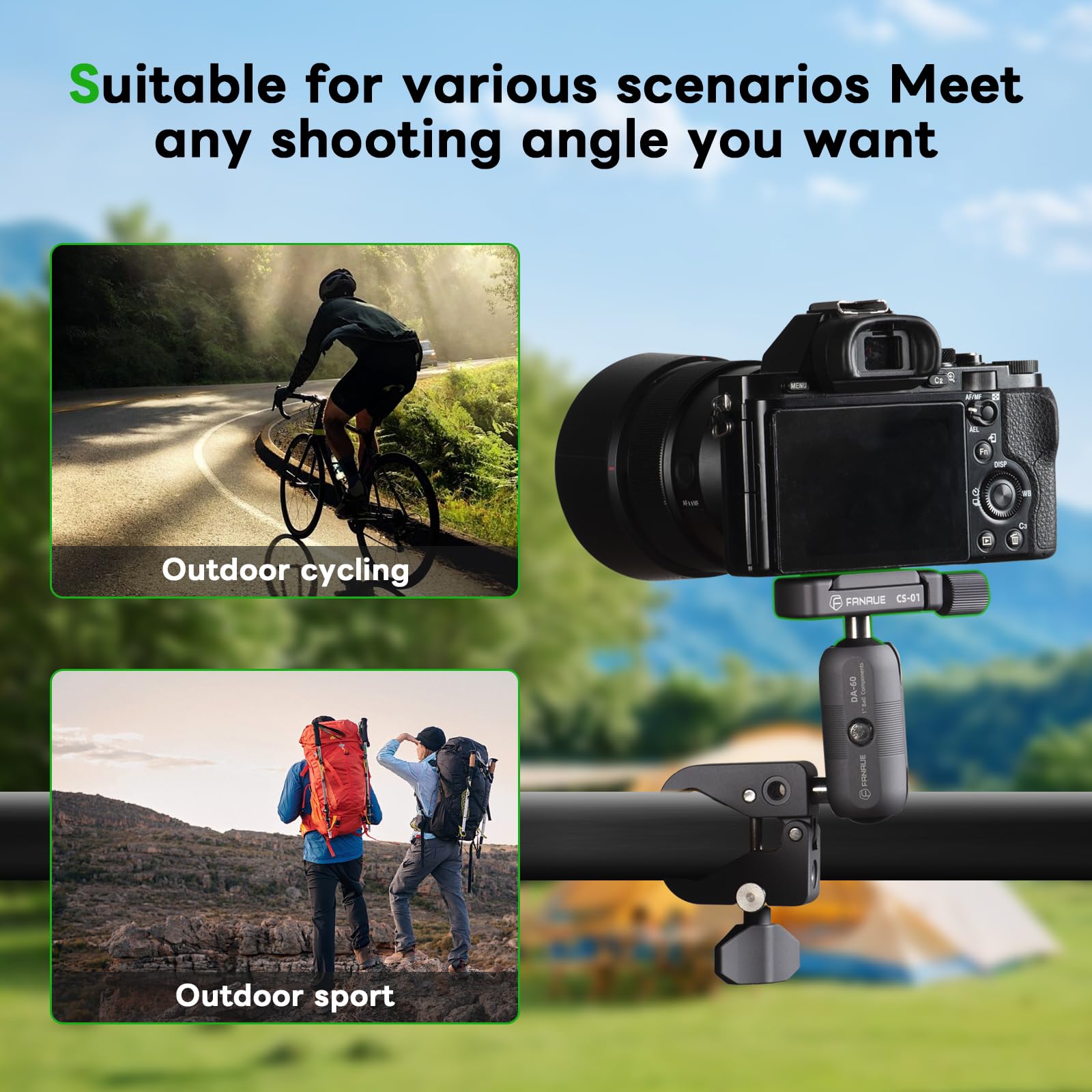 FANAUE Arca Swiss Schnellwechselplatte - Mit 1-Zoll-Kugeladapter Für Kamera Stativ