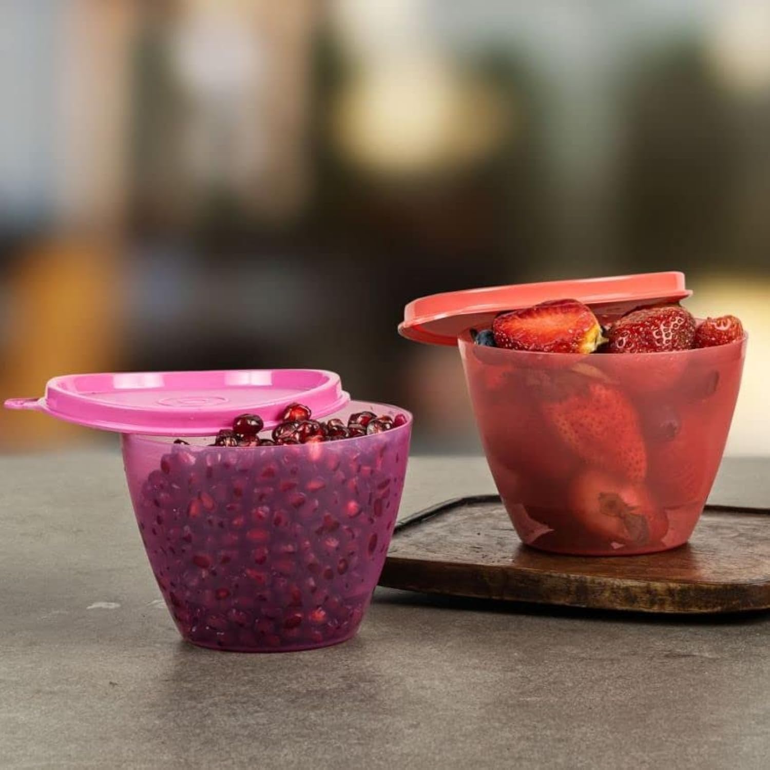 Bowled Over Plastic Container Set 450ml Set of 2 Multicolour