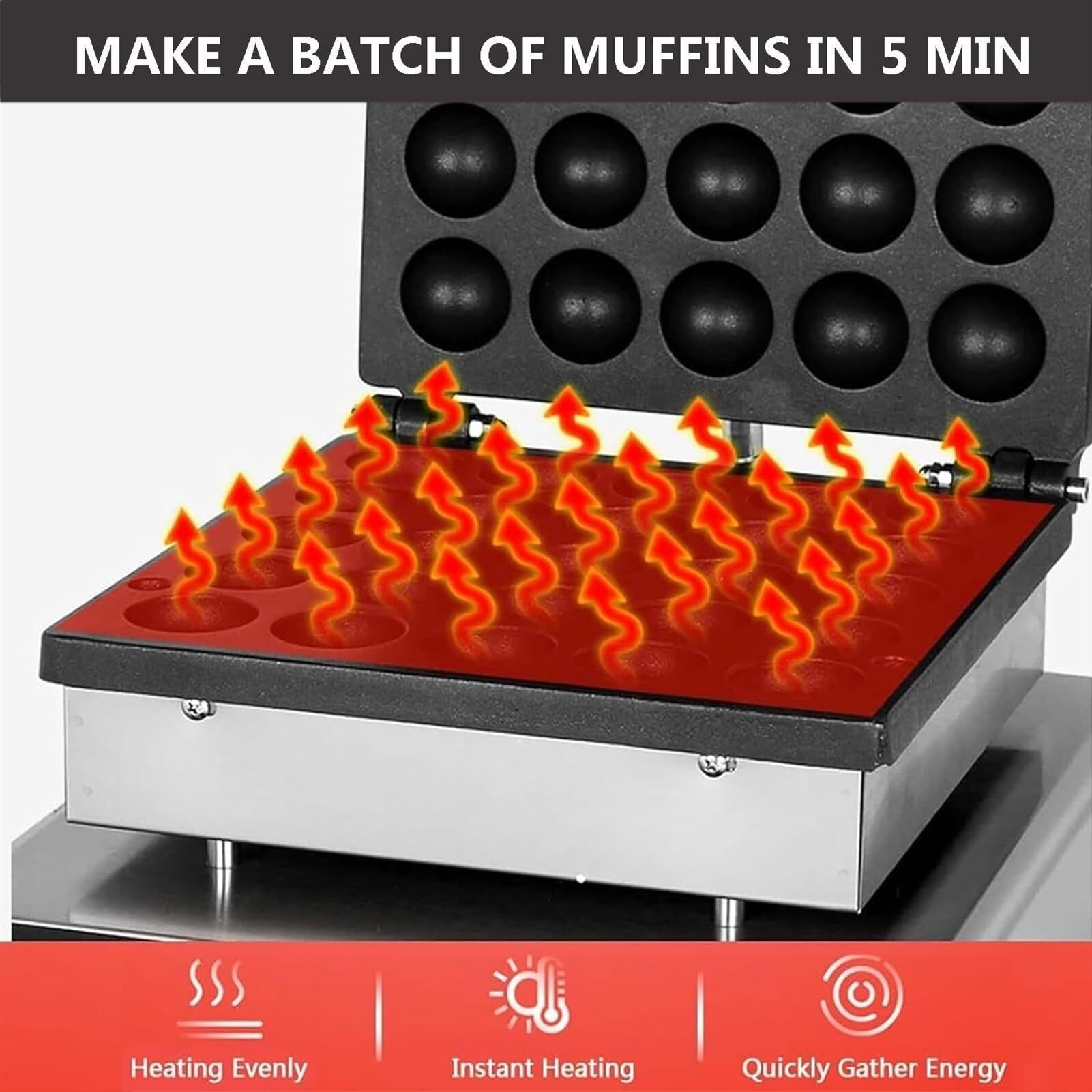 25 Pezzi Mini Macchina per Pancake Olandesi, Macchina per la Preparazione di poffertjes Commerciale da 1750 W, Macchina elettrica Antiaderente per Waffle dorayaki per casa, Cucina,