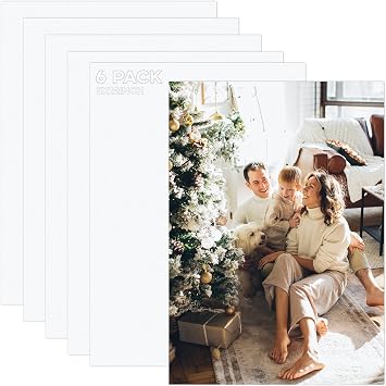 Framendino, 6 Pack Sublimation Aluminum Photo Sign Metal Blank Board for Picture Panel Wall Art Plate 8x12 Inch