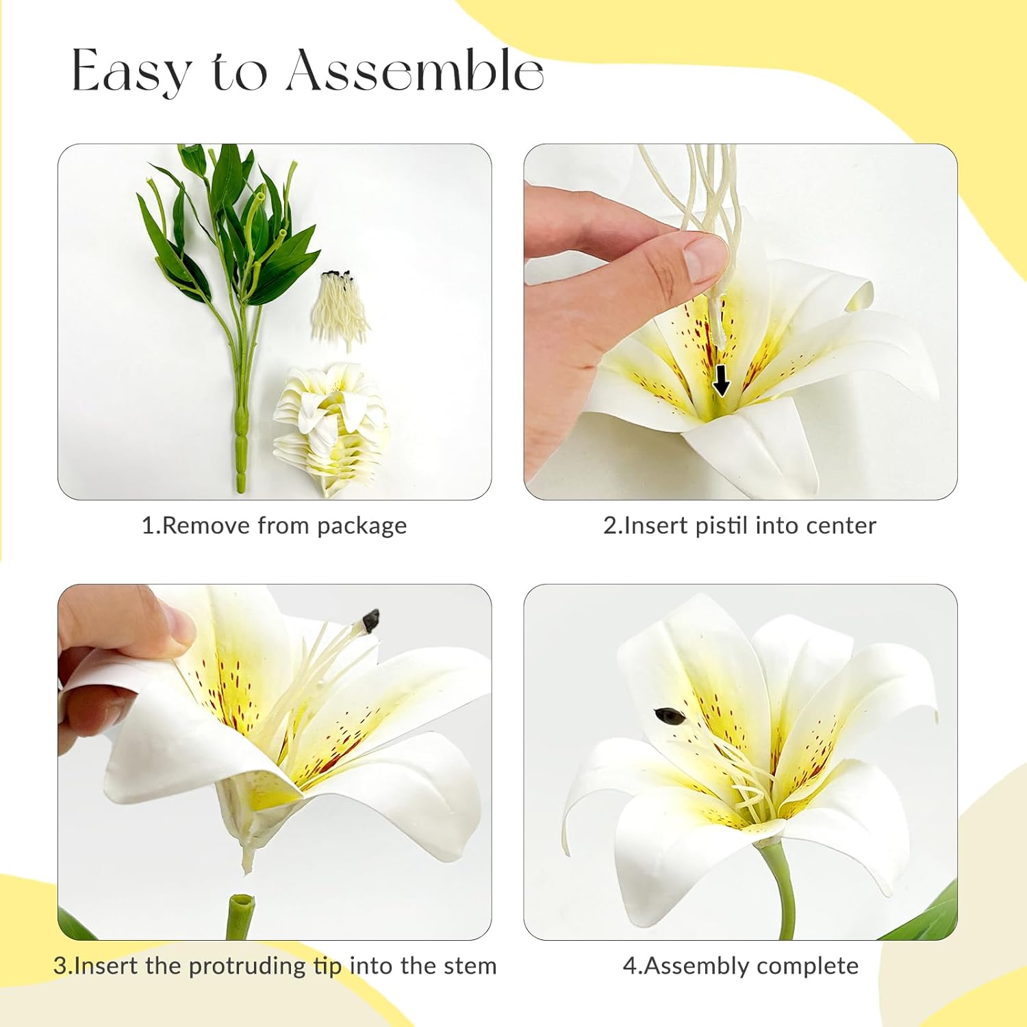SNAIL GARDEN 11Heads Artificial Lily Flowers,Long Stem Faux Flowers with Buds,Tiger Lily Artificial Flowers for Home Hotel Flower Arrangement Party Decor