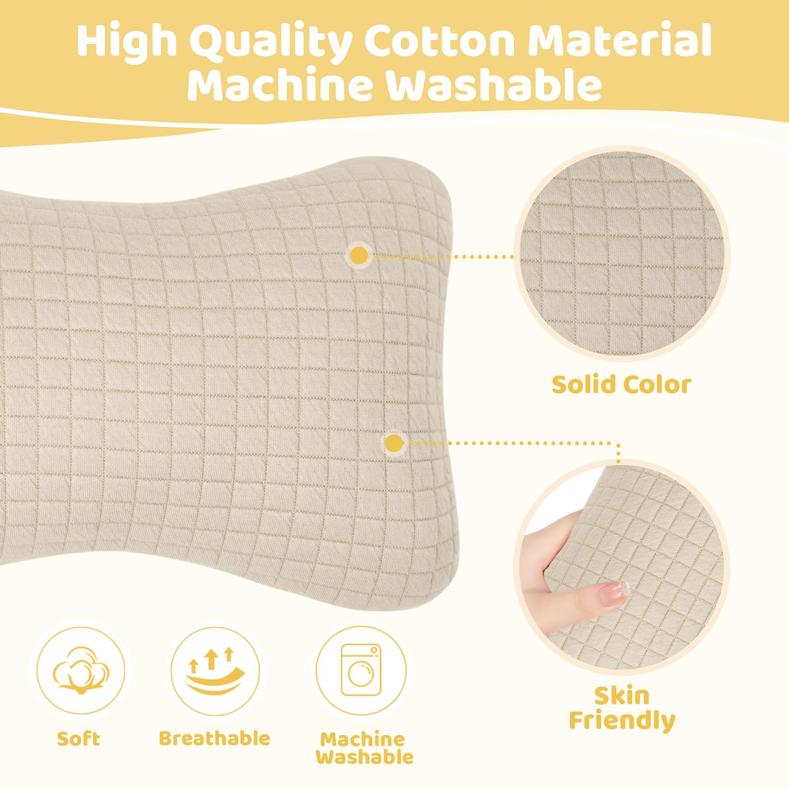 vocheer 11x7in Mini Travel Pillow, Small Pillows for Sleeping Tiny Pillows for Neck Wrist, Lumbar and Knee, Pets Pillow - Image 2