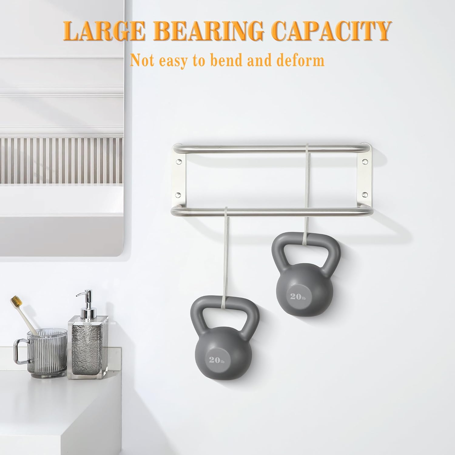 Alise Double Towel Bar,16 Inch Towel Racks for Bathroom, SUS304 Stainless Steel Towel Bar for Bathroom Wall,Quick Drying Bathroom Towel Holder Bath Towel Hanger,Brushed Nickel