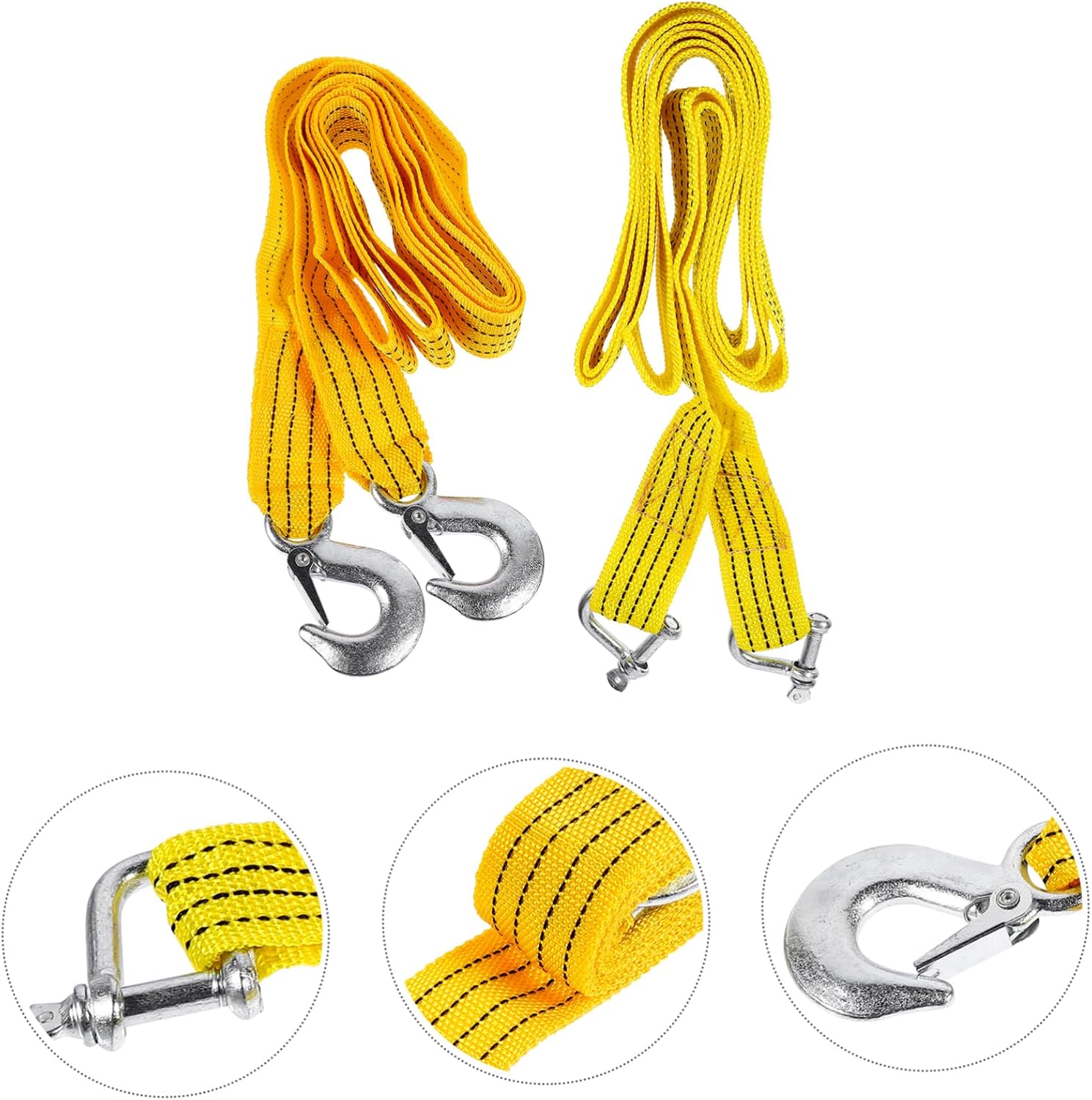 2pcs Professional Automobile Traction Tow Strap Car Traction Rope Trailer Strap Nylon Material Safe Practical for Trucks Off-Road Vehicles