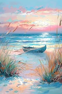 Diamond Painting Kits for Adults - 5D The Reeds by The Sea Diamond Art Kit, Reed DIY Full Drill Crystal Rhinestone Craft for Home Wall Decoration 8x12 inch