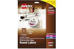 Print-to-The-Edge Round Labels with "A Glance and Go" Crystal Clear Labels