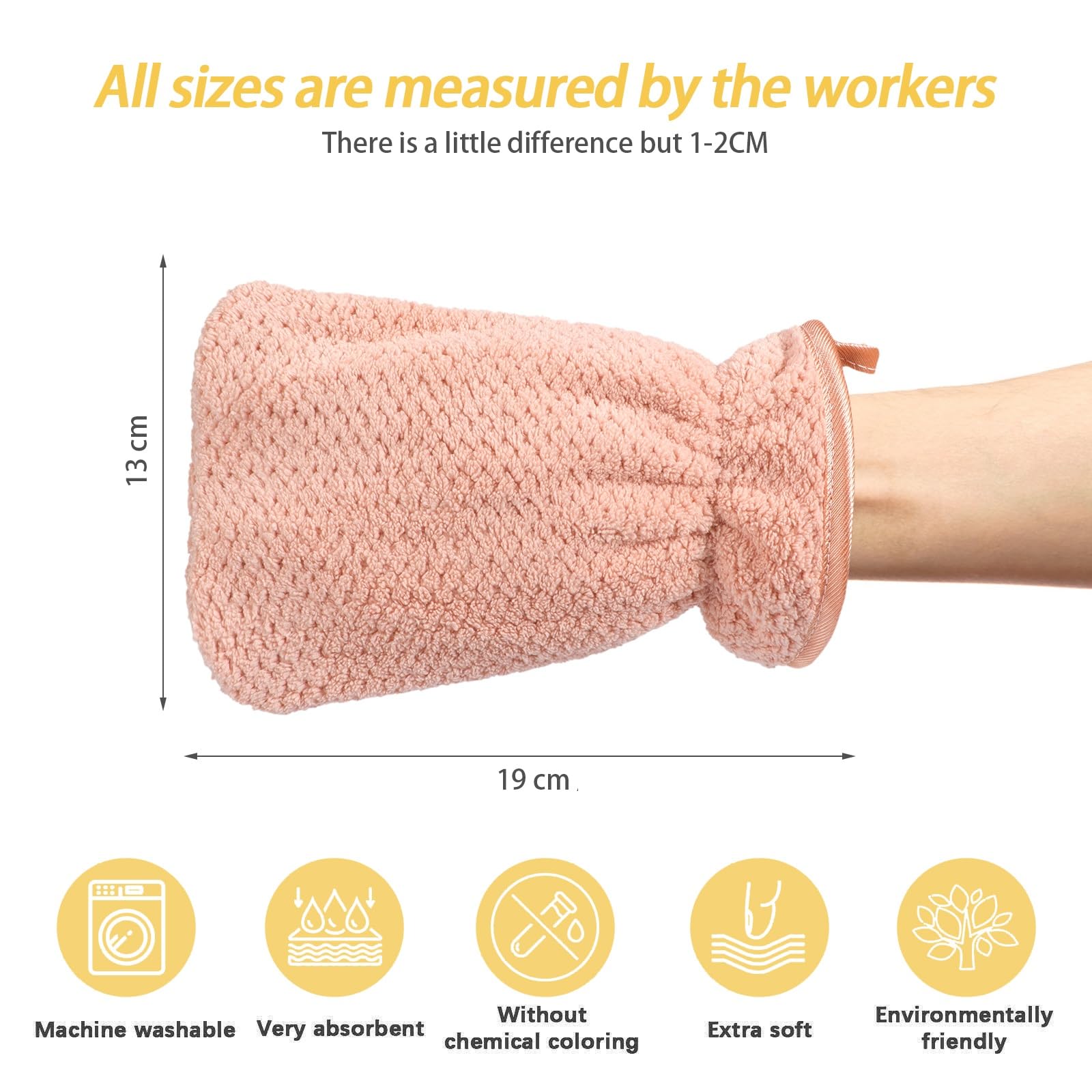 PHOGARY Microfiber Wash Mitt for Body & Face, Super Soft Absorbent Washcloth - Image 2
