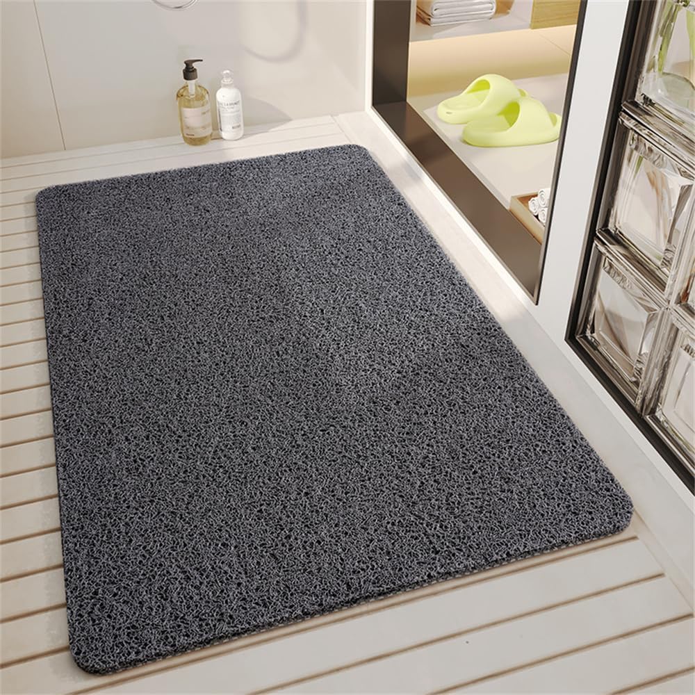 De alta gama Alfombra de baño de goma de color liso(Dark Gray,40x80cm)