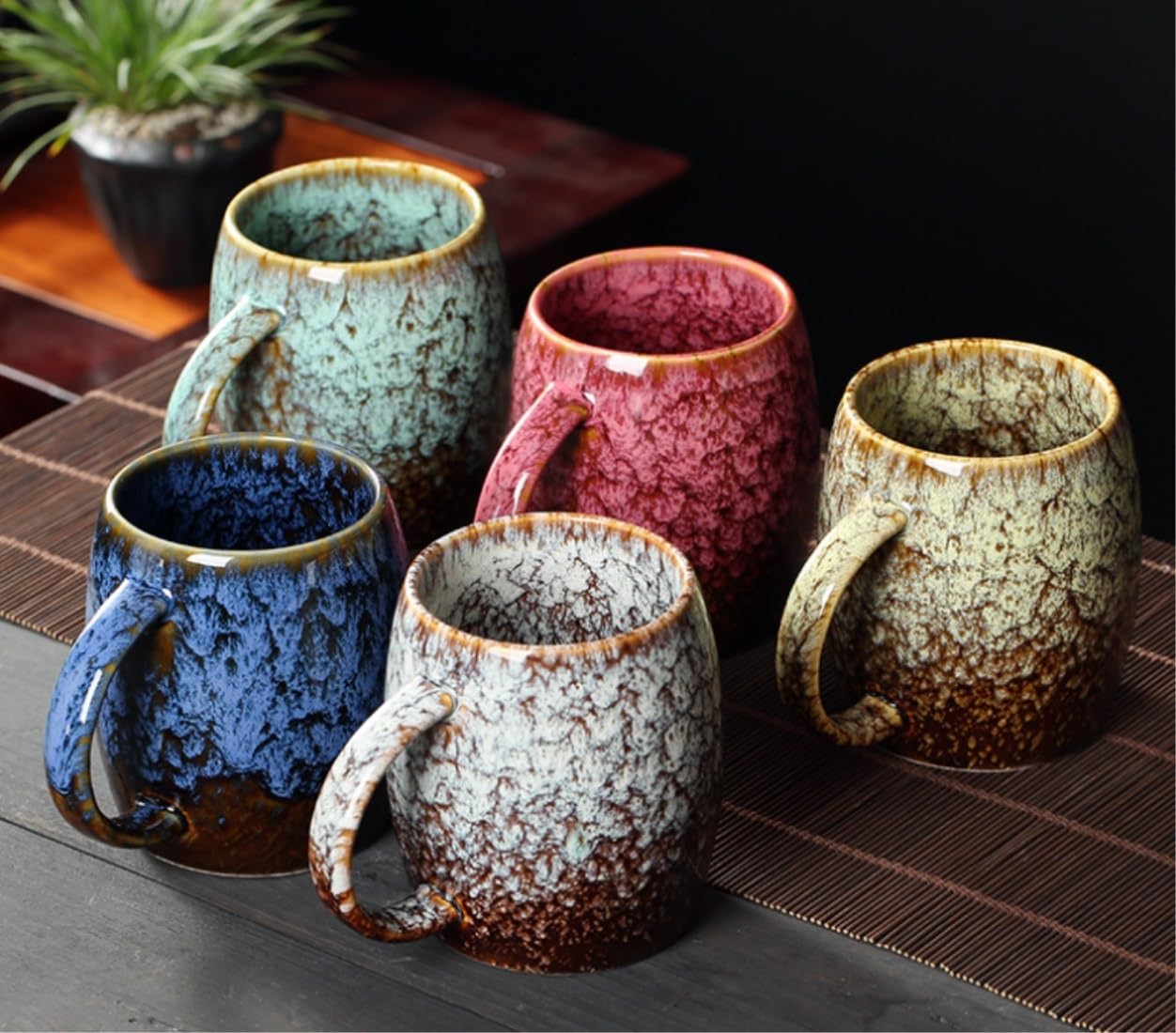 Taza de Café Tazas de Té Tazas Tazas Taza De Cerámica Porcelana Hecha A Mano Personalidad Creativa Oficina Taza Para Beber Taza De Café Para El Hogar Gran Capacidad Tazas de Cafe Taza ( Color : B , Si