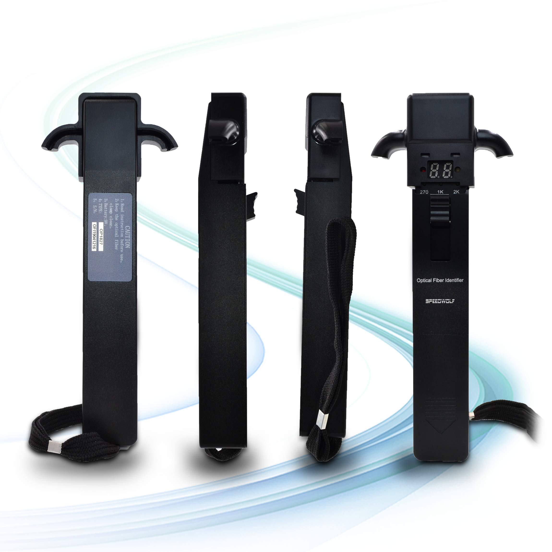 800-1700nm Identificateur de Fibre Optique / Live Optical Fiber Traffic Identifier SM MM Identifiant de Fibre Optique avec Affichage de Puissance Optique et 250um+900um+2mm+3mm Adaptateur