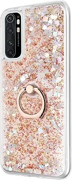 Microsonic Xiaomi Mi Note 10 Lite için Kılıf Glitter Liquid Holder Gold [Mi Note 10 Lite ile Uyumlu Kılıf - Gold]
