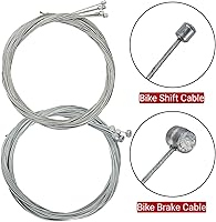 Vista 3 de Kit de cable de bicicleta de 91 piezas, cable de freno de cambio de bicicleta con tapas de extremo de cortador, carcasa de cable de cambio