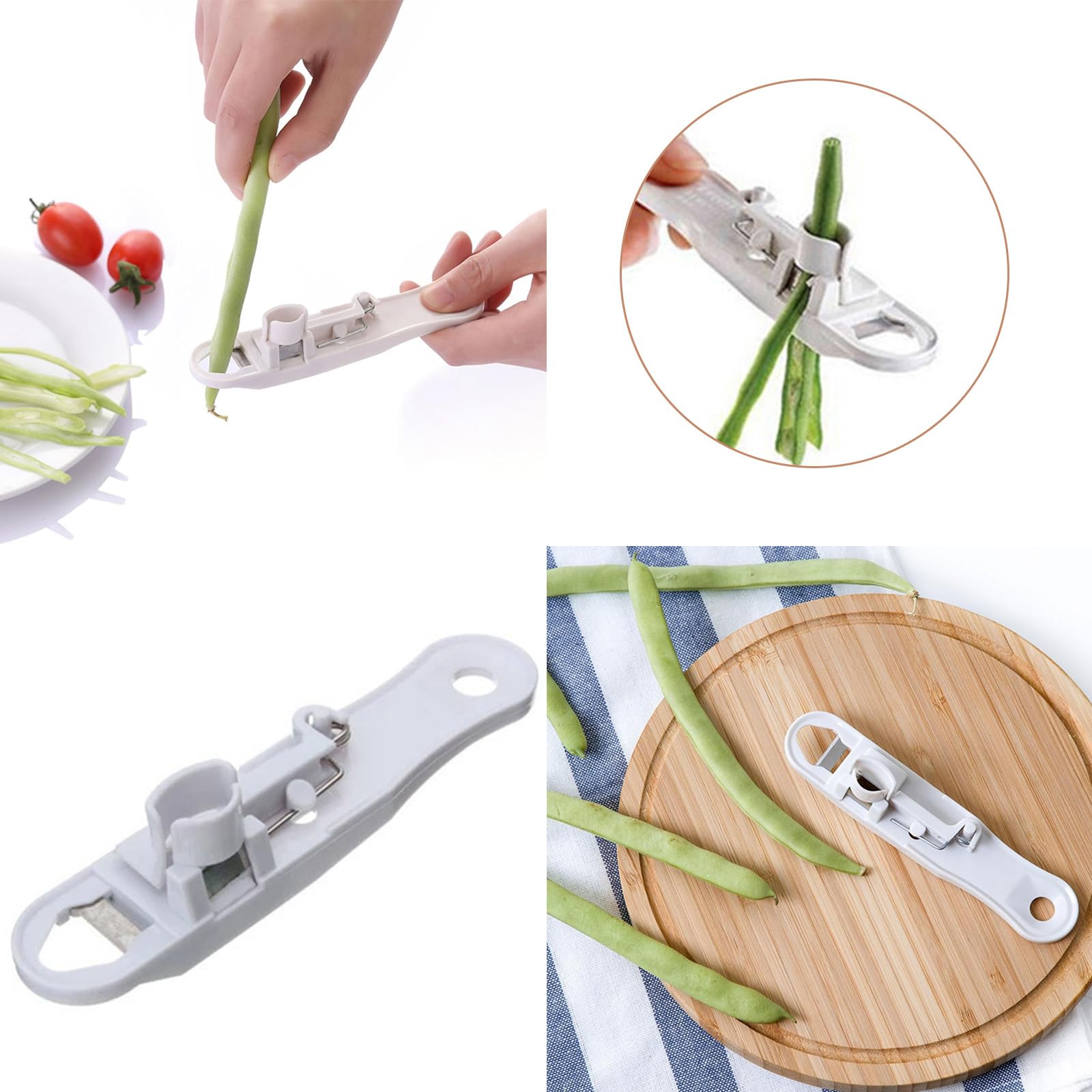 2-Pack Green Bean Slicer & Stringer – Handy Kitchen Tool For Prep Work, Saves Time On Beans