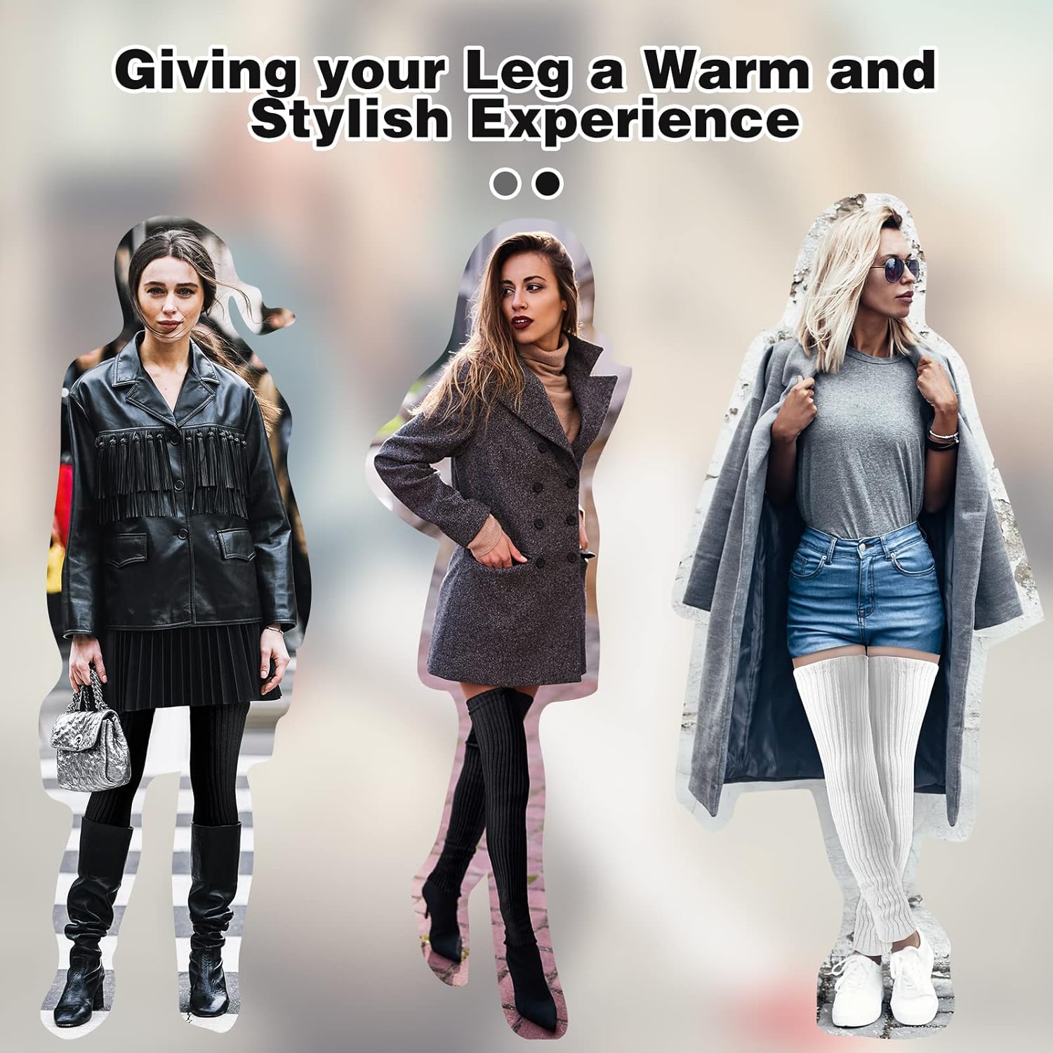 SATINIOR 2 Pairs Women's Winter Leg warmers Extra Long Thigh High Leg Warmers 80s Knit Over Knee High Socks - Image 6